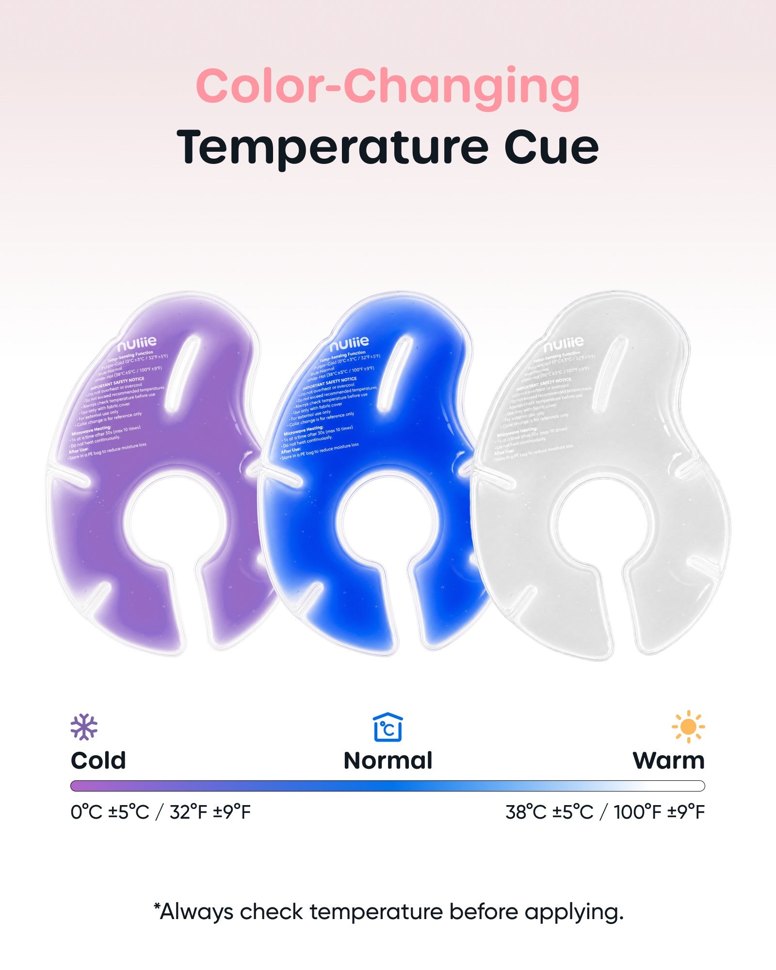 Nuliie Hot & Cold Breast Therapy Packs, with Soft Modal Covers
