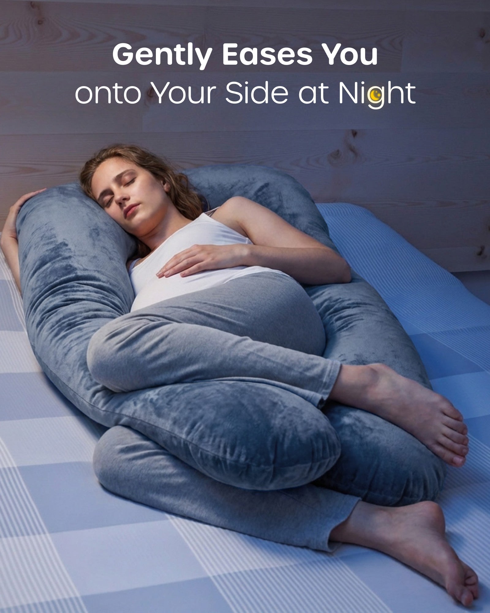 Nuliie Pregnancy Pillow for Sleeping, With Washable Velvet Cover