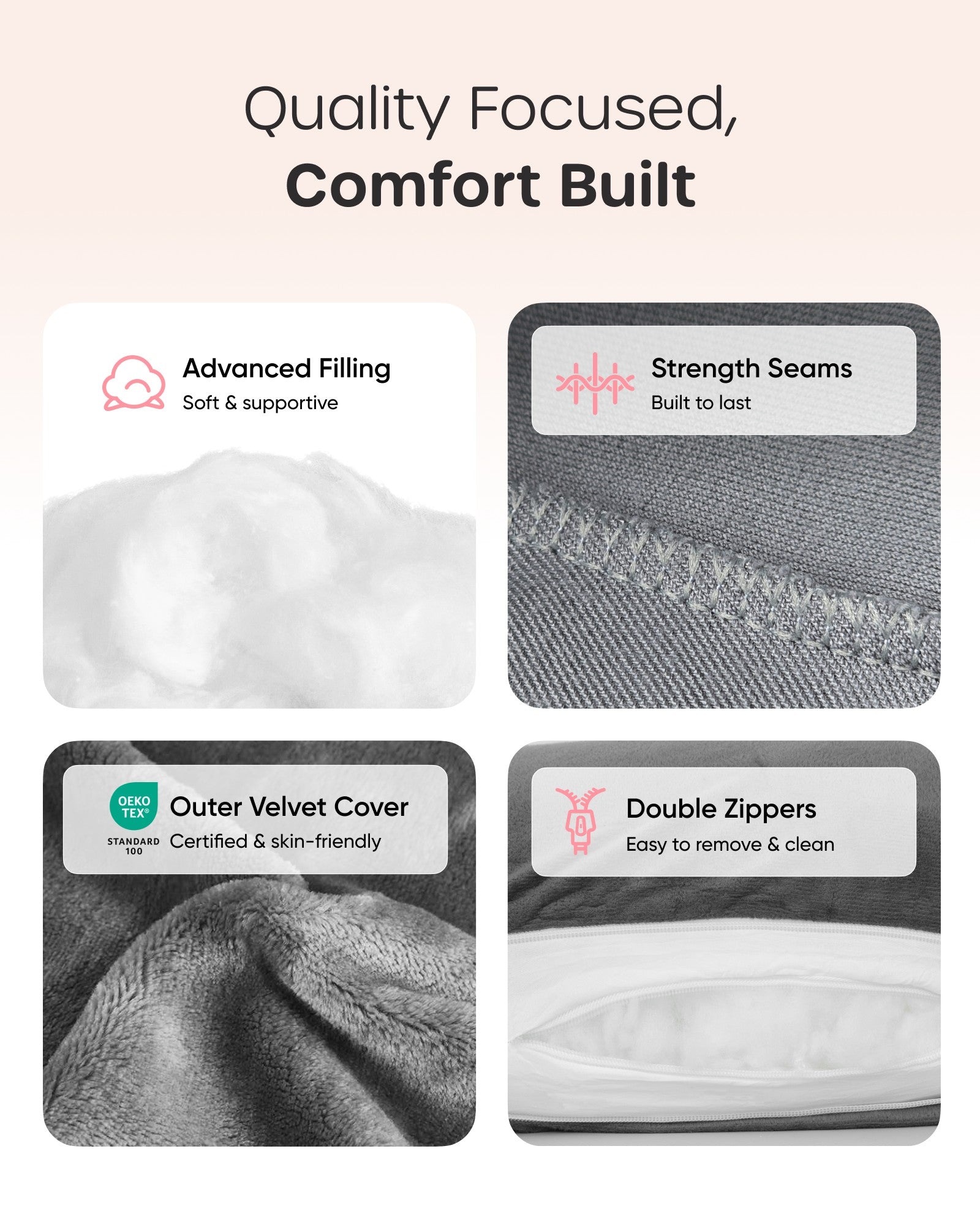 Nuliie Pregnancy Pillow for Sleeping, With Washable Velvet Cover