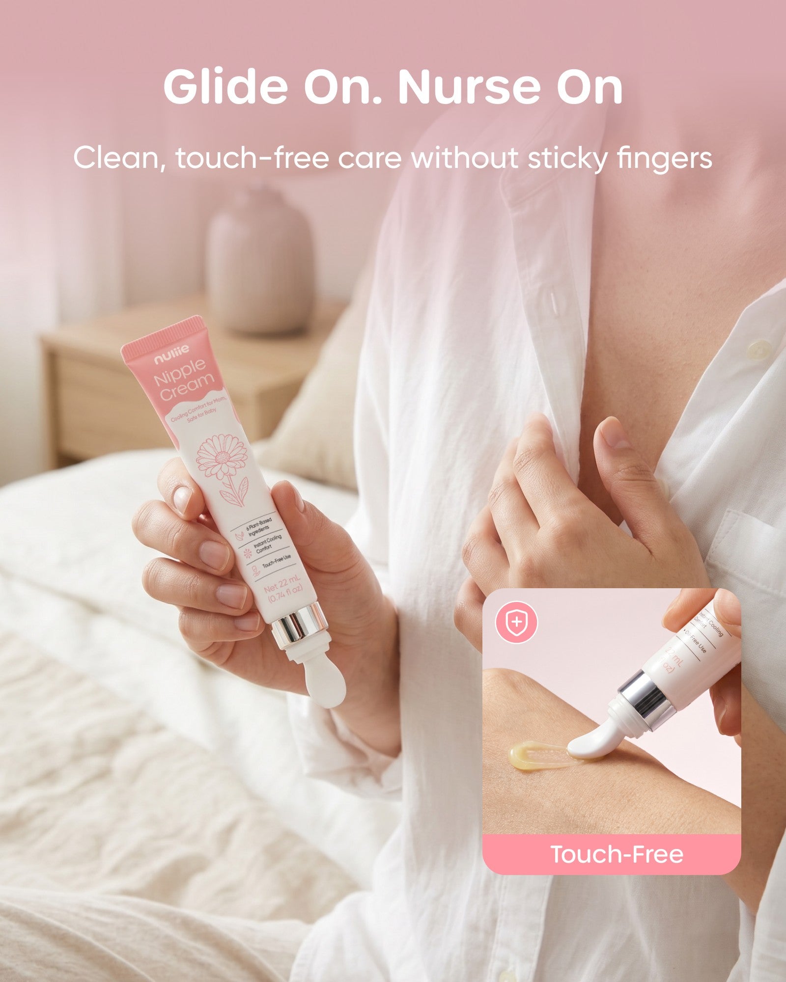 Nuliie Lanolin-Free Nipple Cream for Breastfeeding 2 Pack, Botanical Moisturizing Formula, 0.74 fl oz / 22ml Each