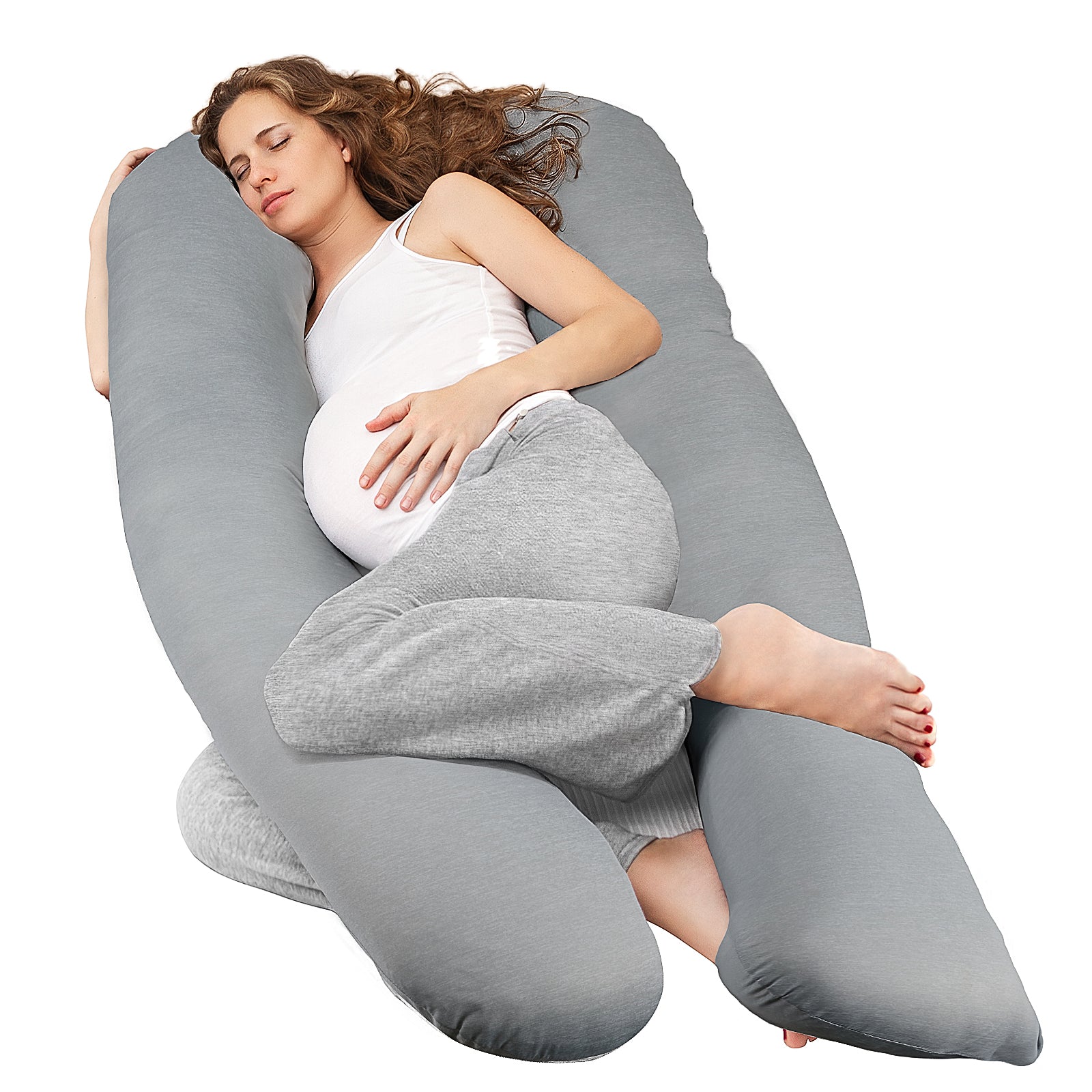 Nuliie Pregnancy Pillow for Sleeping, With Washable Velvet Cover