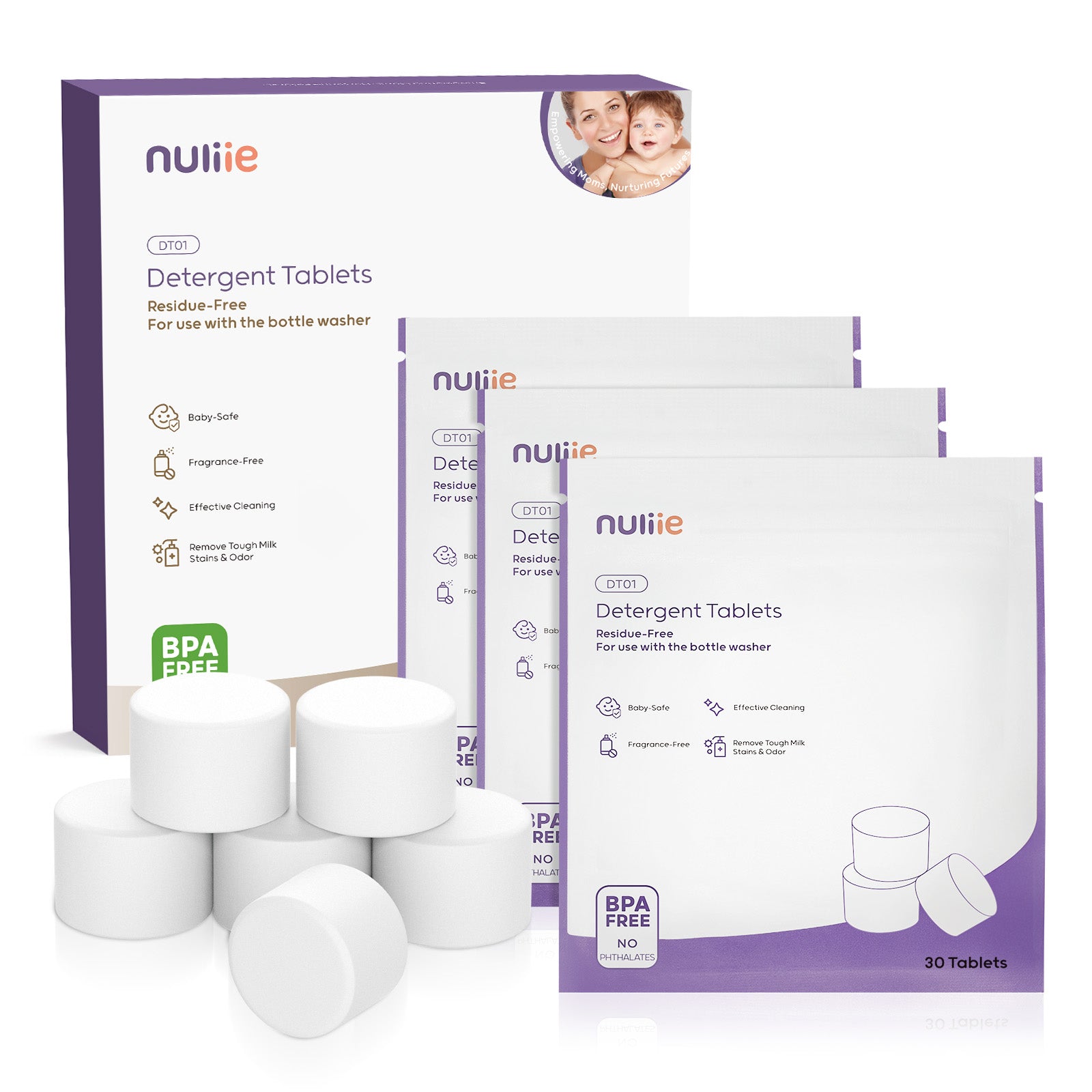 Nuliie Detergent Tablets for All Baby Bottle Washers