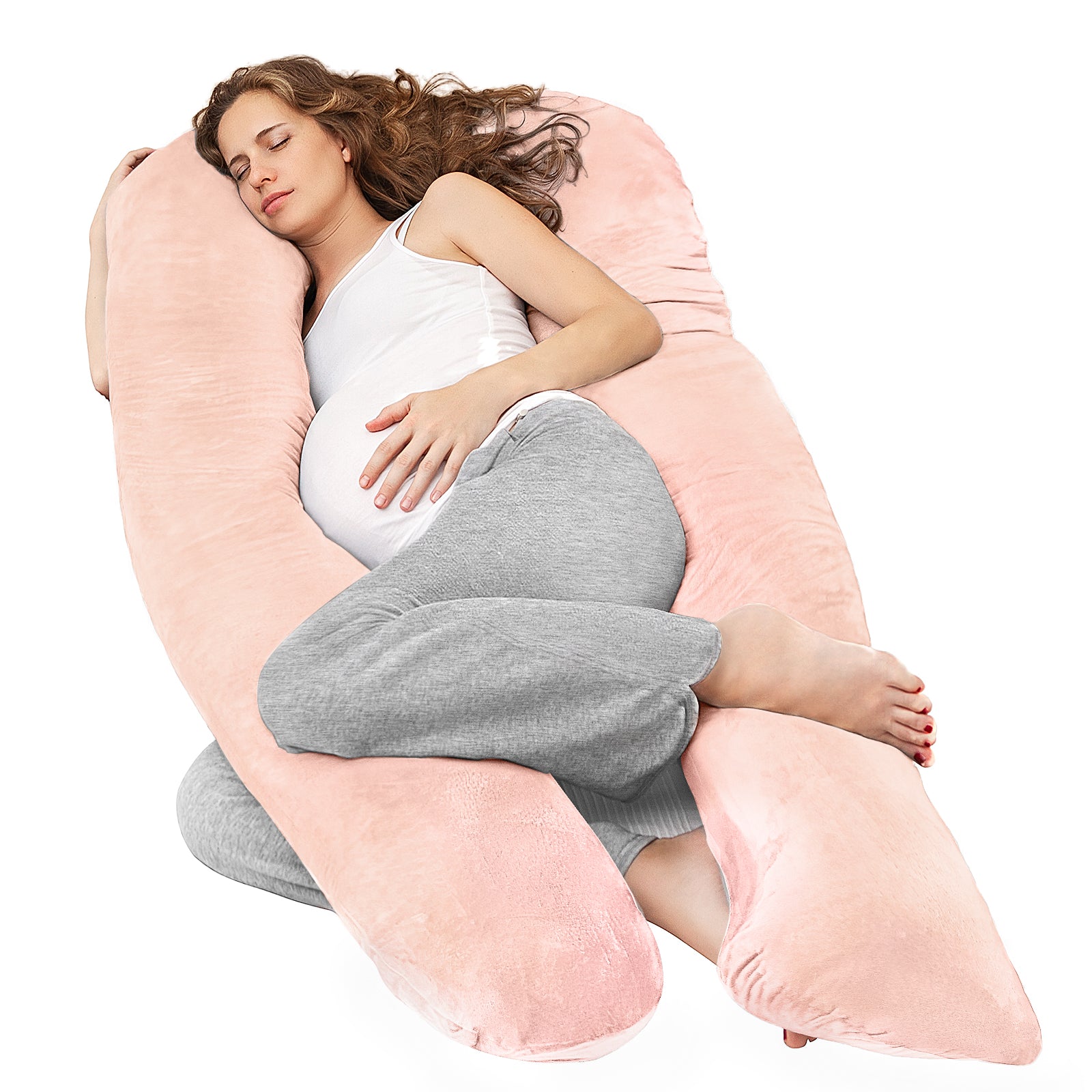 Nuliie Pregnancy Pillow for Sleeping, With Washable Velvet Cover