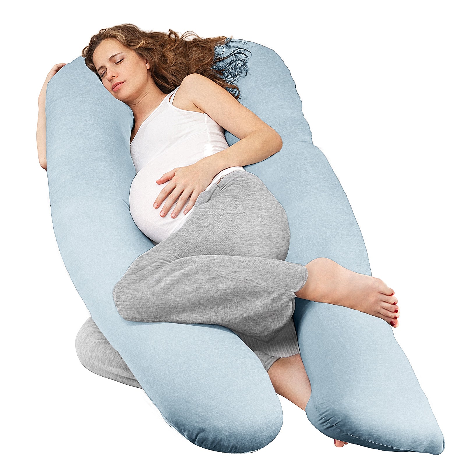 Nuliie Pregnancy Pillow for Sleeping, With Washable Velvet Cover