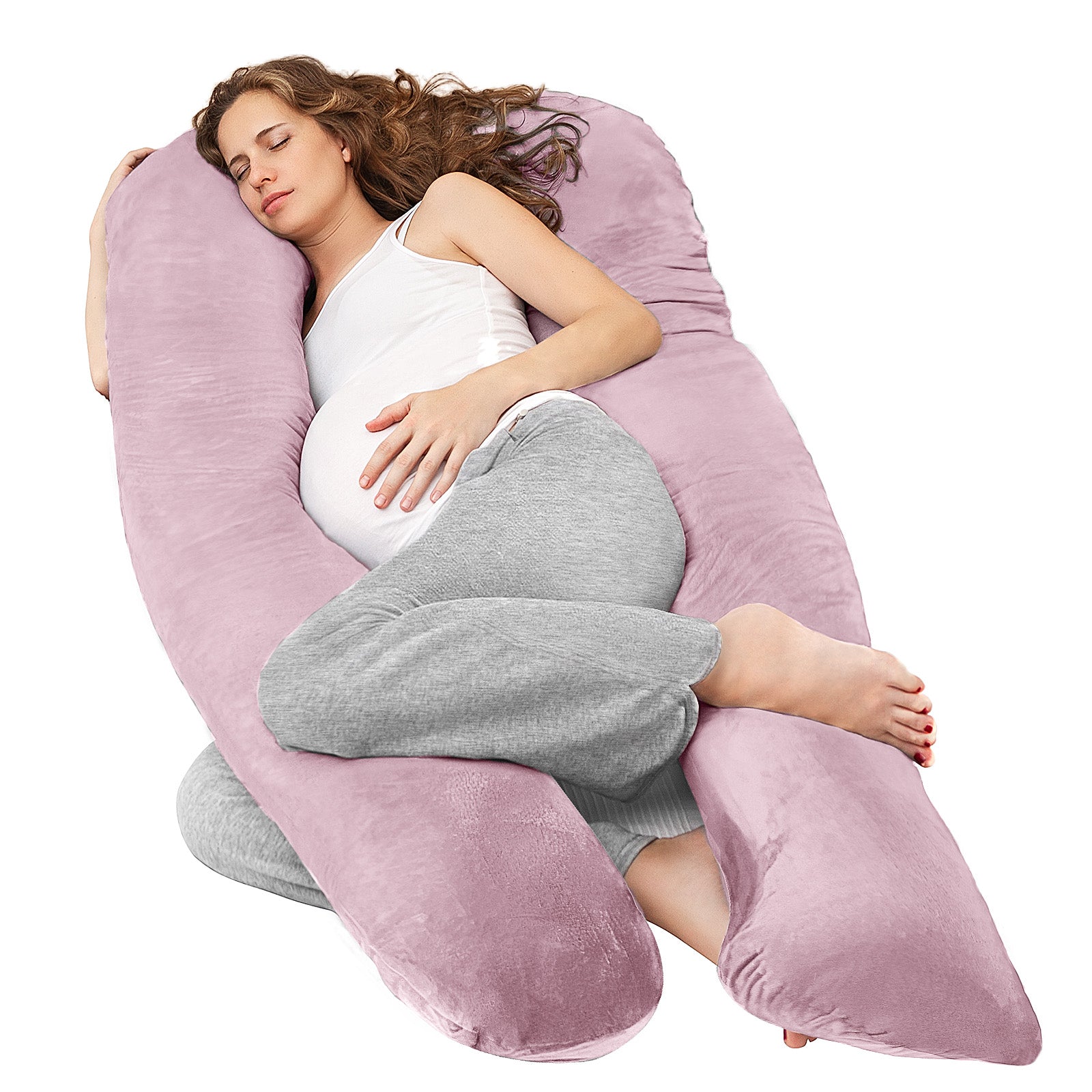 Nuliie Pregnancy Pillow for Sleeping, With Washable Velvet Cover