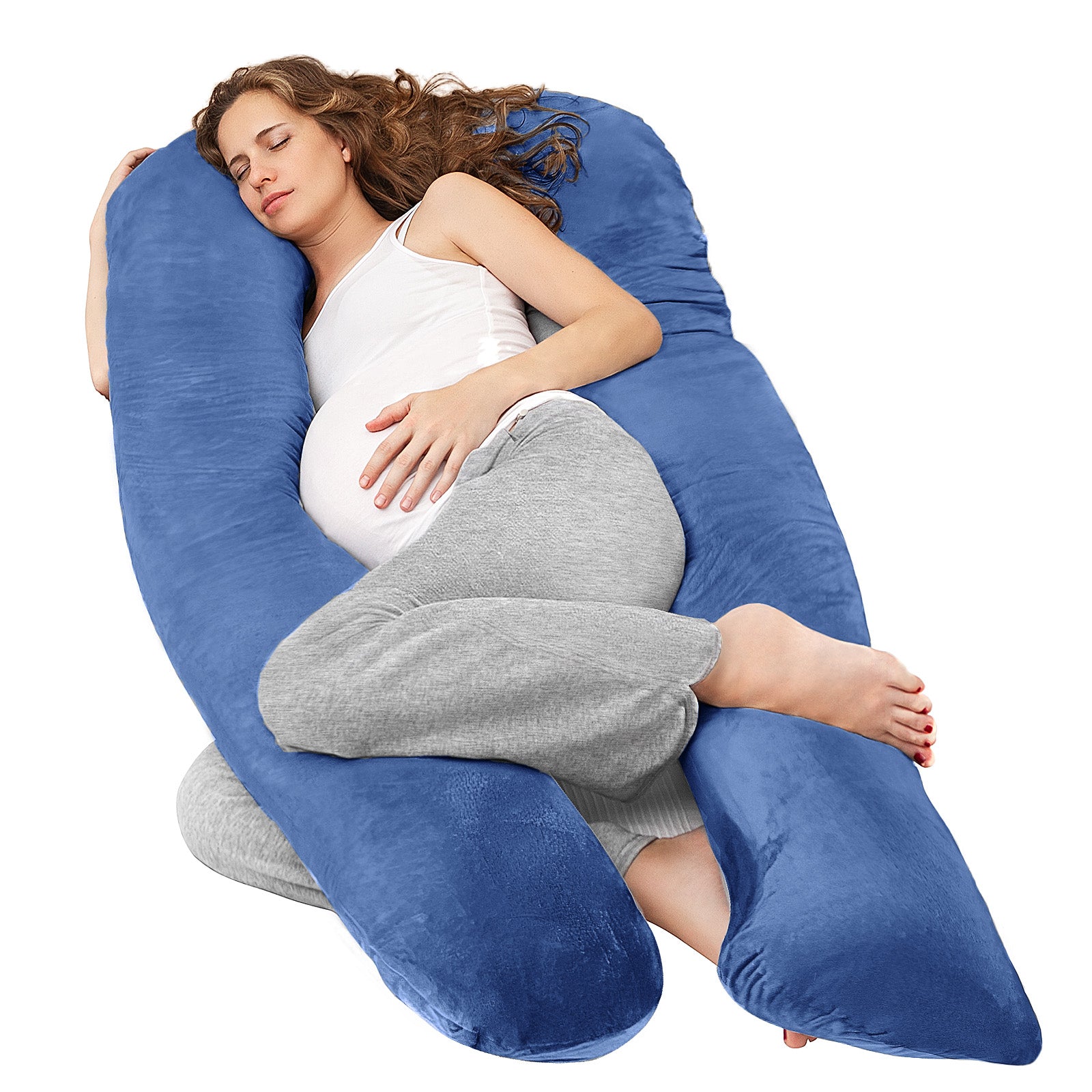 Nuliie Pregnancy Pillow for Sleeping, With Washable Velvet Cover