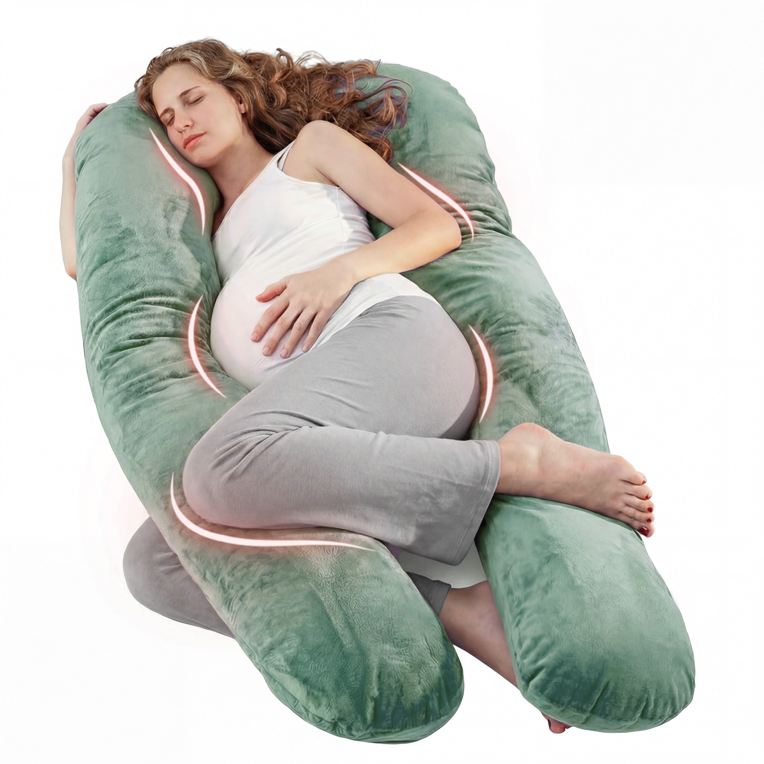 Nuliie Pregnancy Pillow for Sleeping, With Washable Velvet Cover