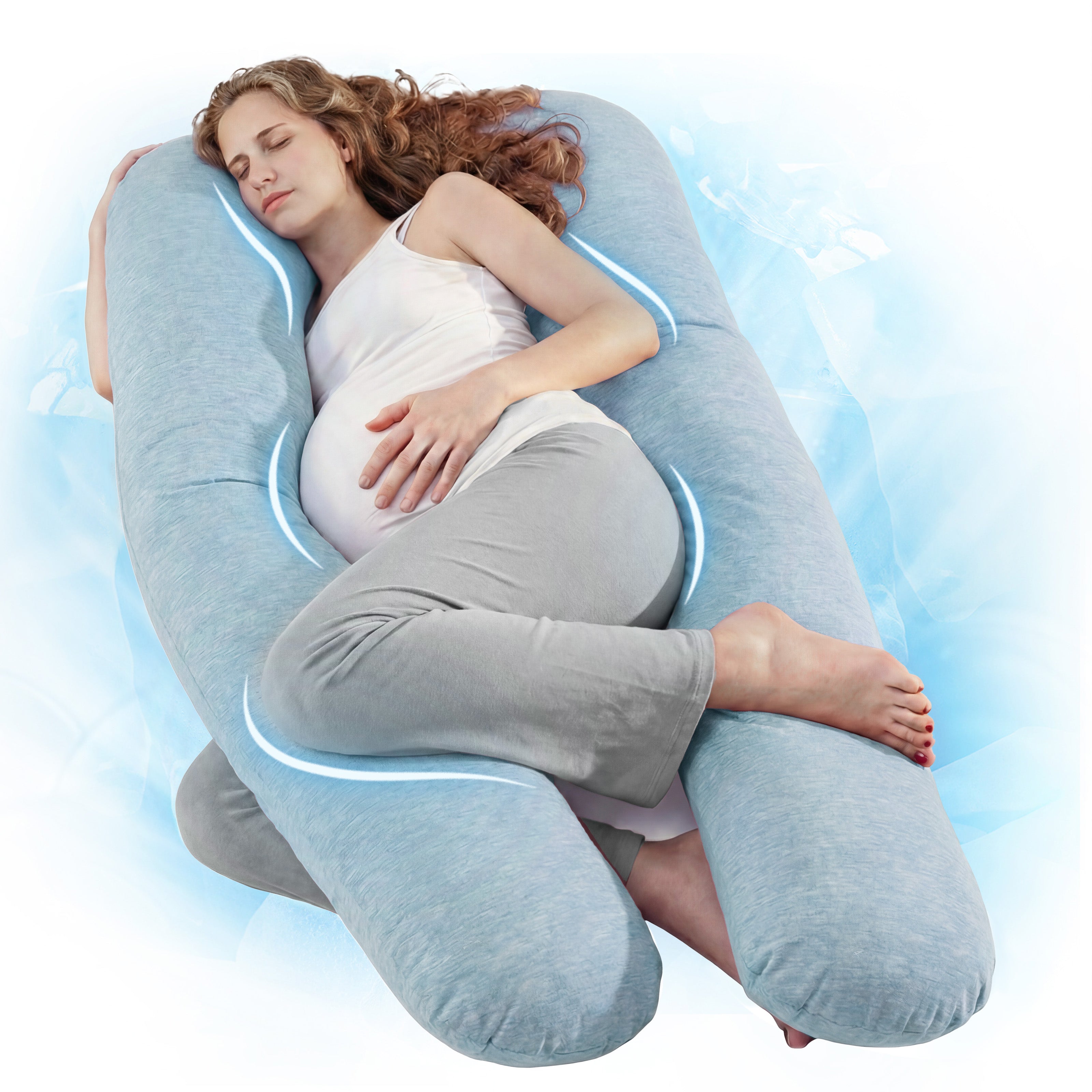 Nuliie Pregnancy Pillow for Sleeping, With Washable Velvet Cover