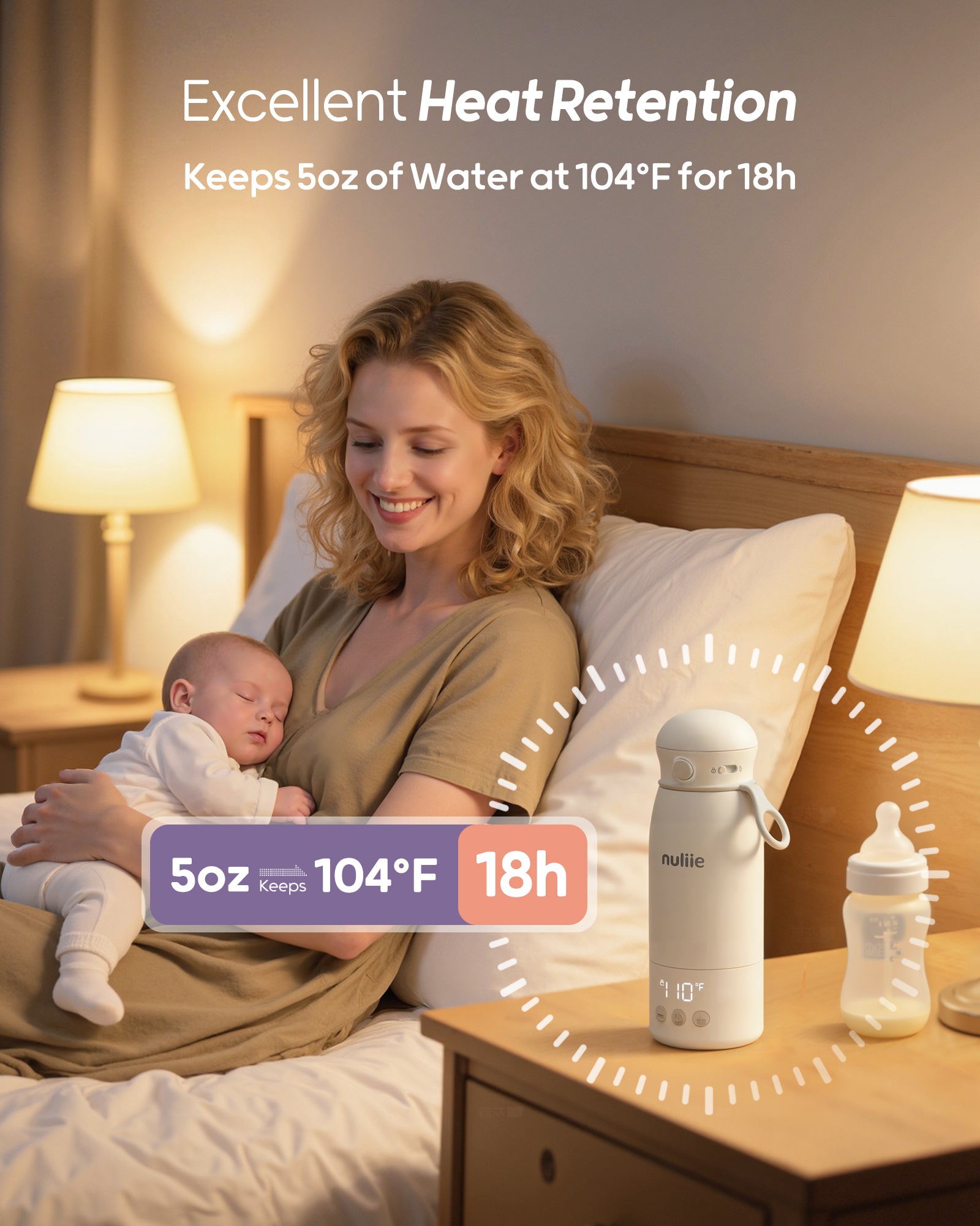 Nuliie Portable Bottle Warmer for Travel, 17oz