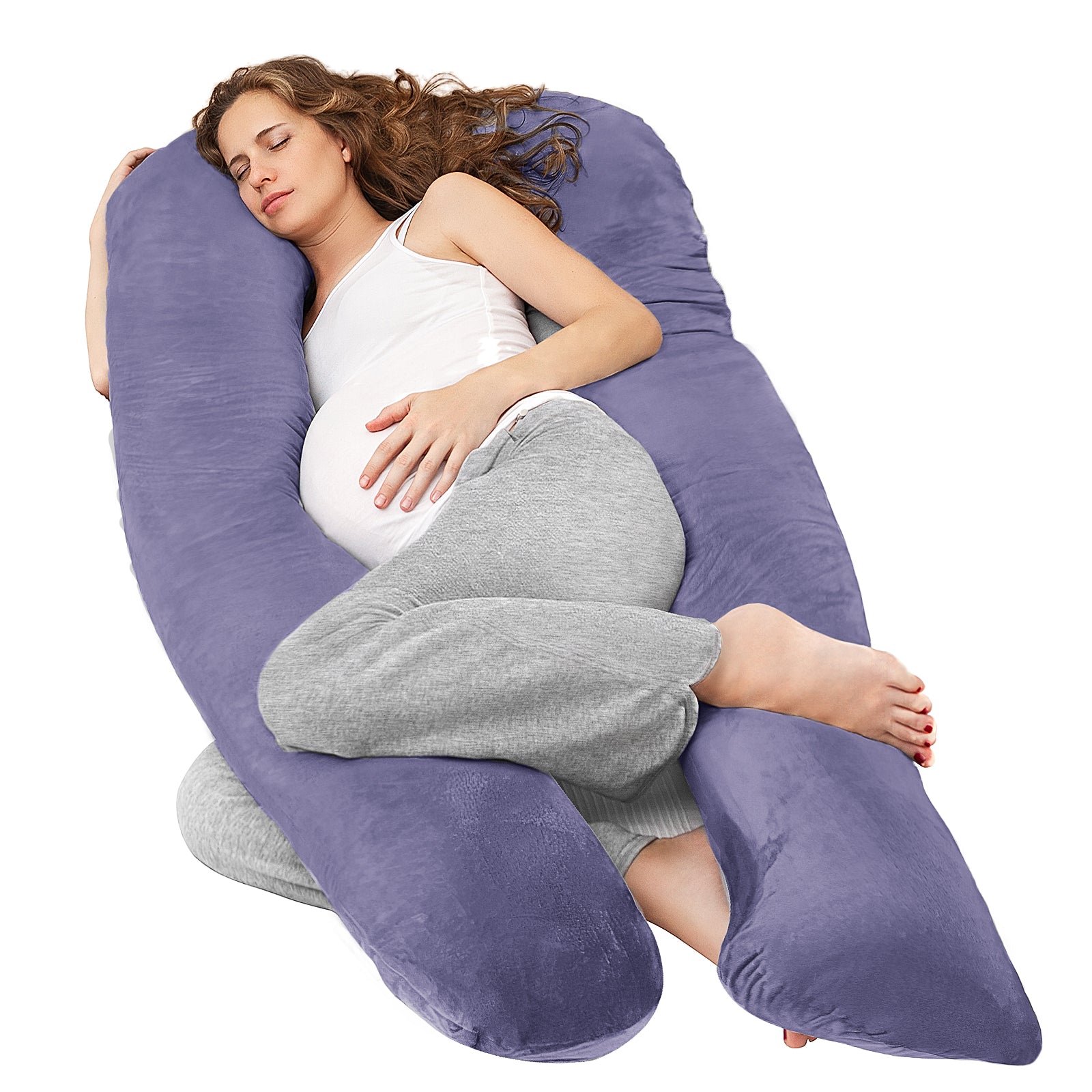 Nuliie Pregnancy Pillow for Sleeping, With Washable Velvet Cover