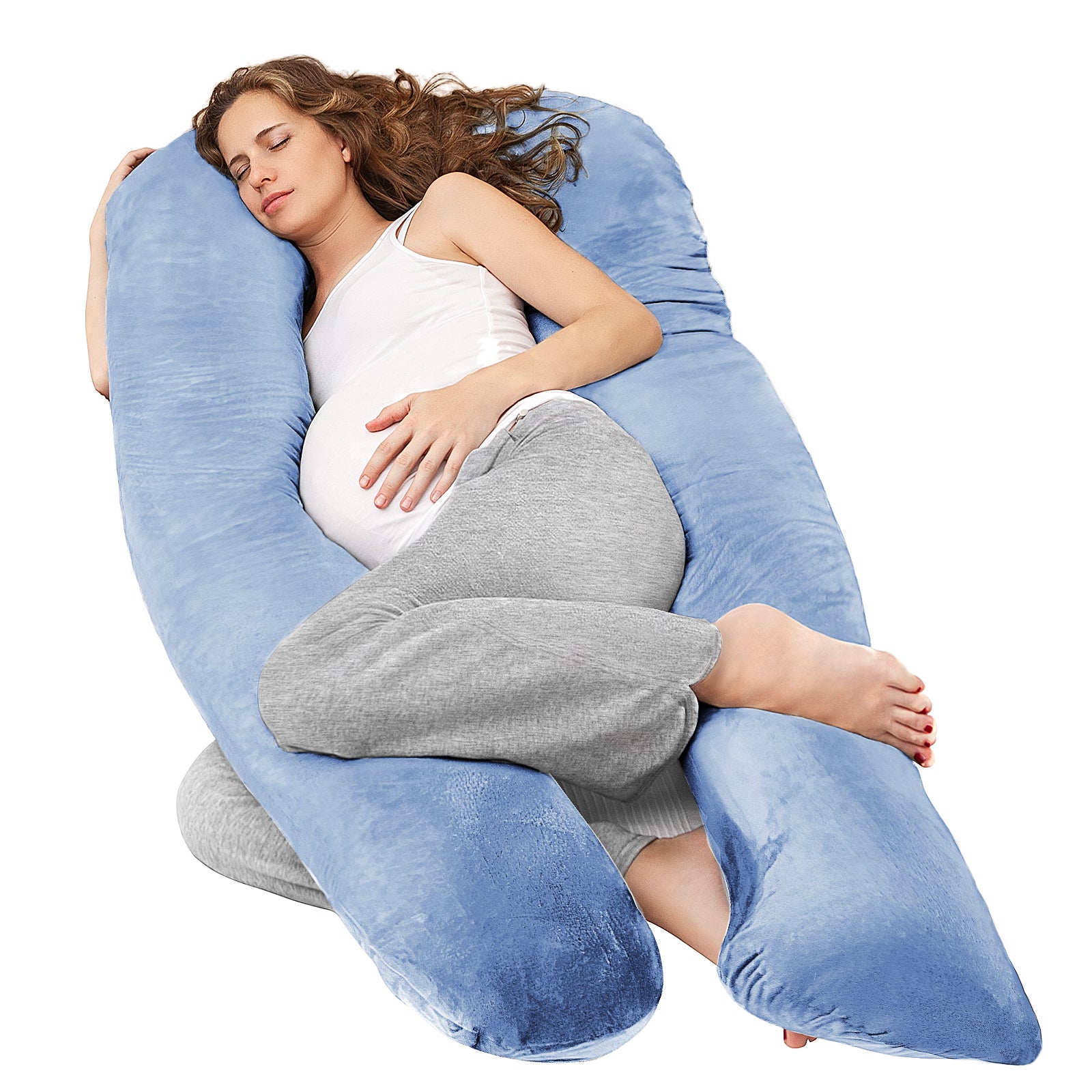 Nuliie Pregnancy Pillow for Sleeping, With Washable Velvet Cover