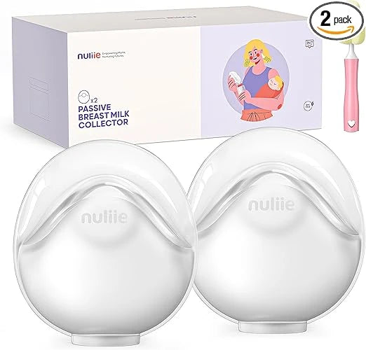Nuliie 2 Pcs Silicone Breast Milk Collectors for Breastfeeding Leak-Proof