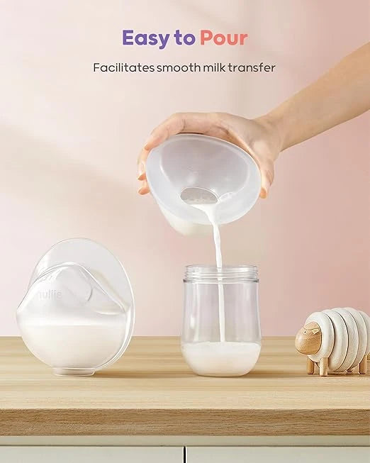 Nuliie 2 Pcs Silicone Breast Milk Collectors for Breastfeeding Leak-Proof