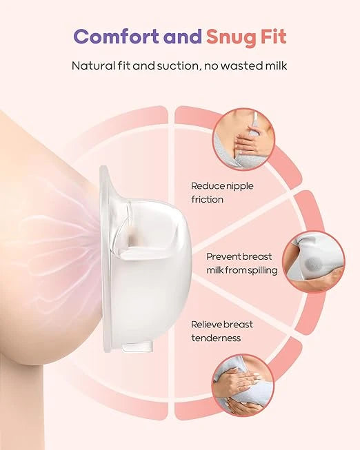 Nuliie 2 Pcs Silicone Breast Milk Collectors for Breastfeeding Leak-Proof