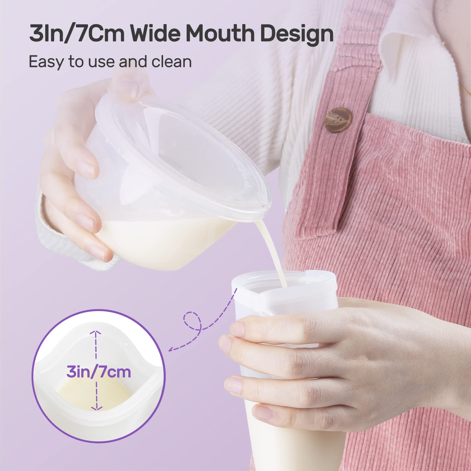 Nuliie 7 Pcs Silicone Breastmilk Storage Bags Reusable, 12oz/360ml