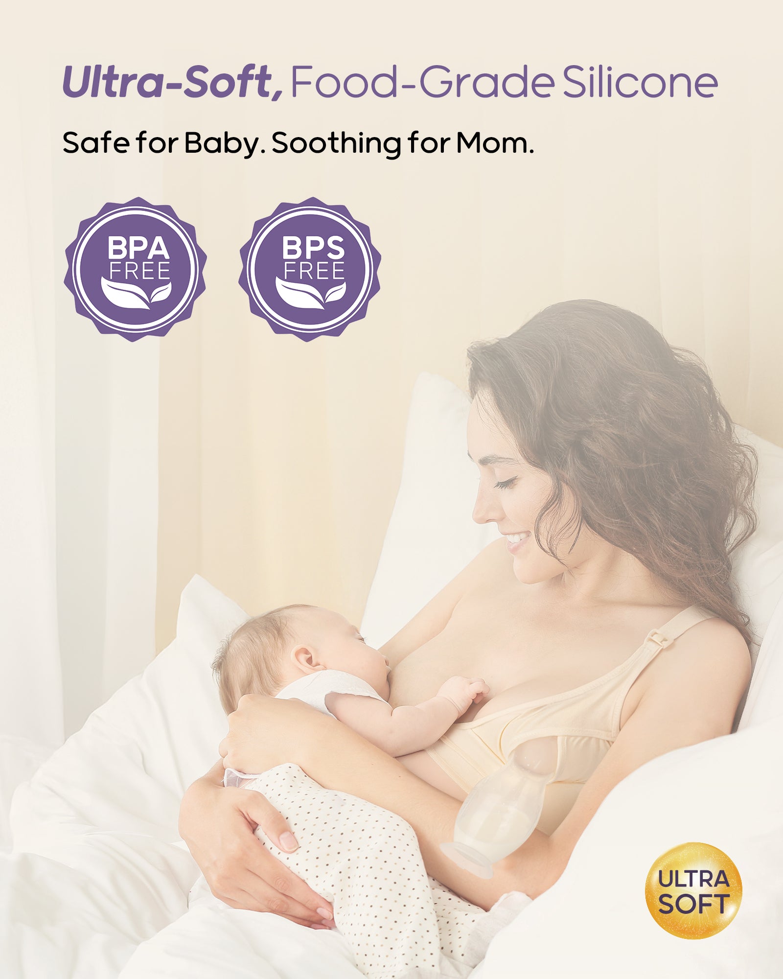 Nuliie Silicone Manual Breast Pump with Lid & Suction Cup