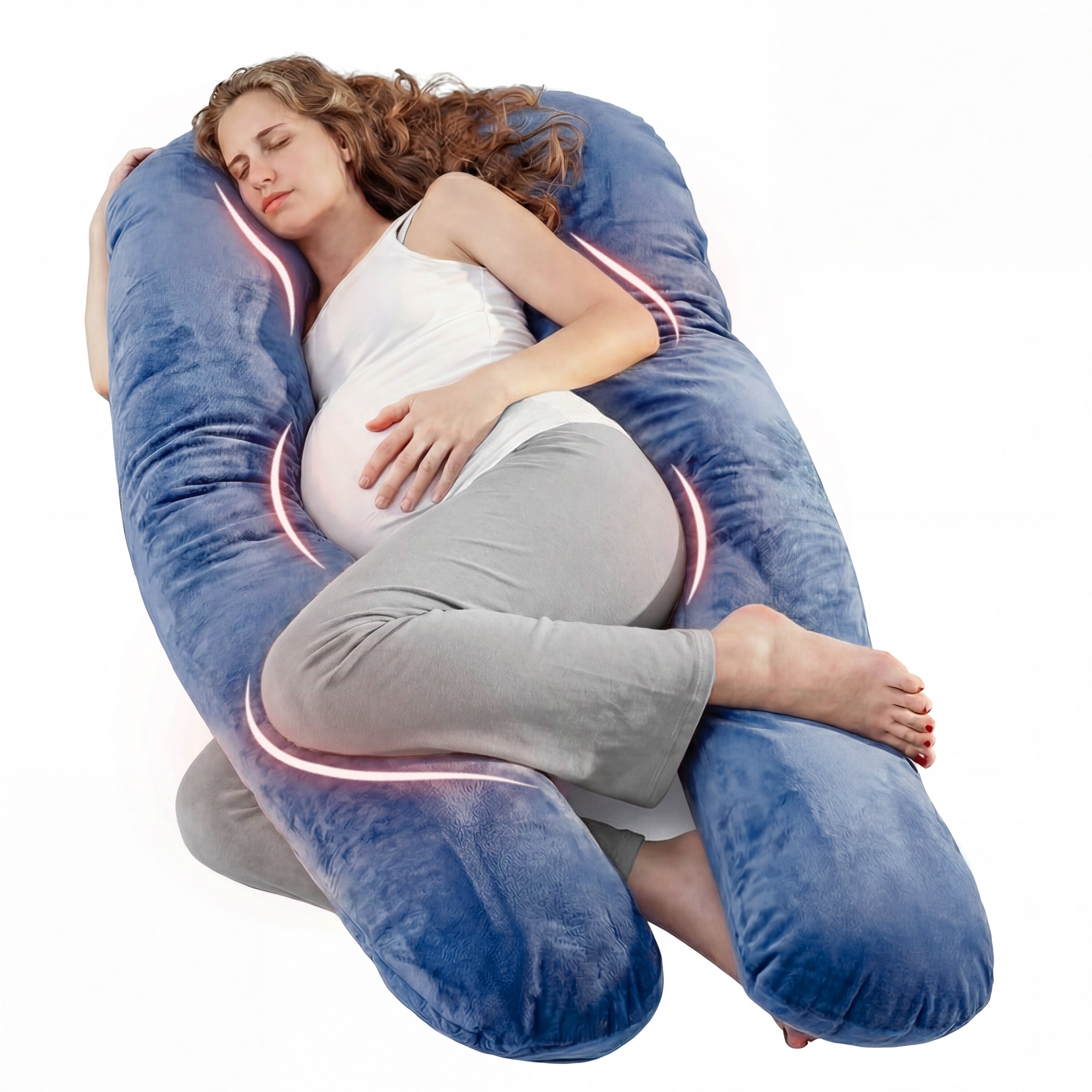 Nuliie Pregnancy Pillow for Sleeping, With Washable Velvet Cover