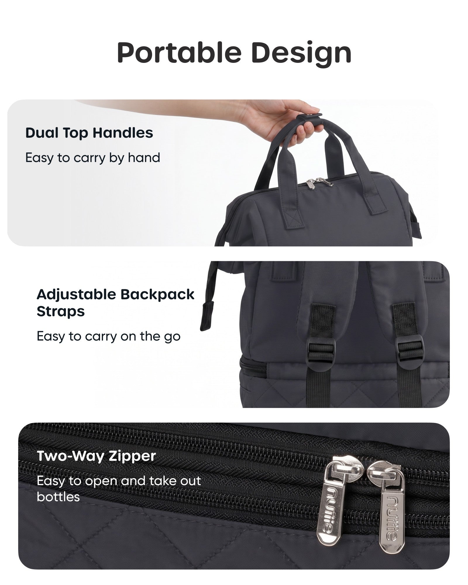 Nuliie Wearable Breast Pump Bag with Ice Pack, Cooler Compartment
