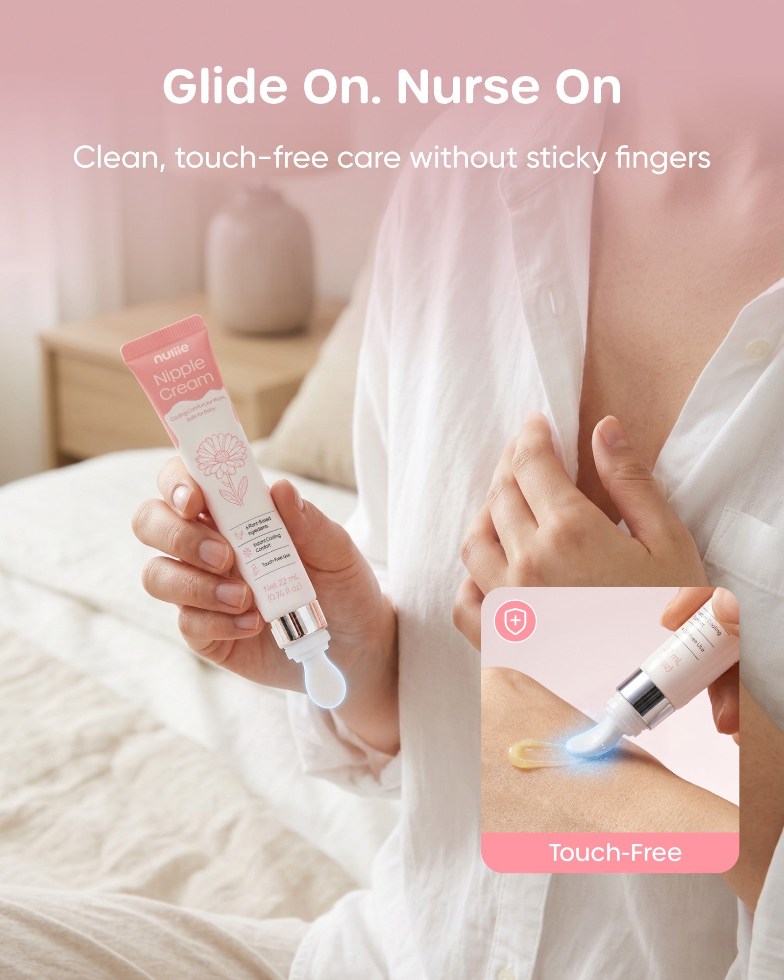 Nuliie Lanolin-Free Nipple Cream for Breastfeeding 2 Pack, Botanical Moisturizing Formula, 0.74 fl oz / 22ml Each
