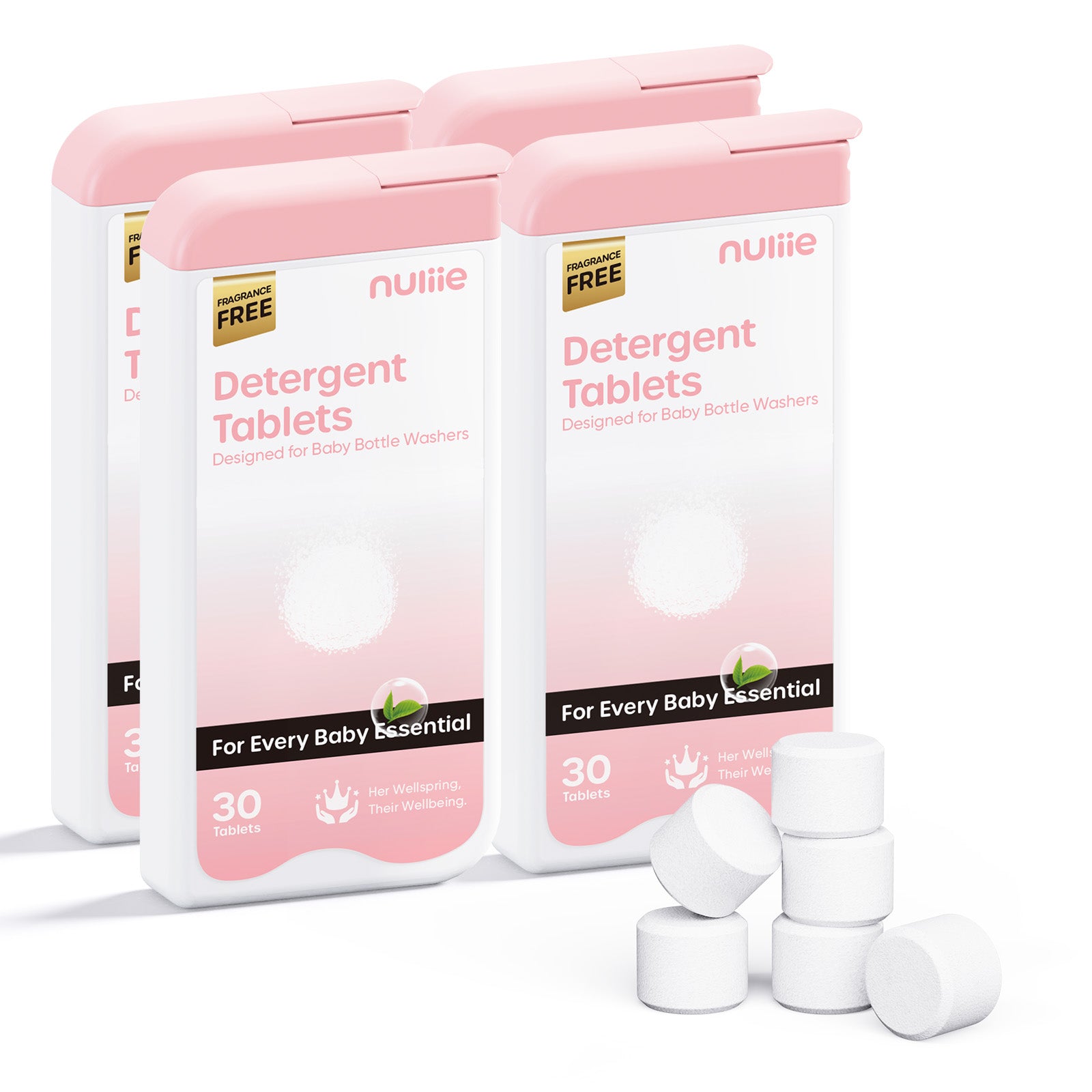 Nuliie Detergent Tablets with Convenient Box for All Baby Bottle Washers