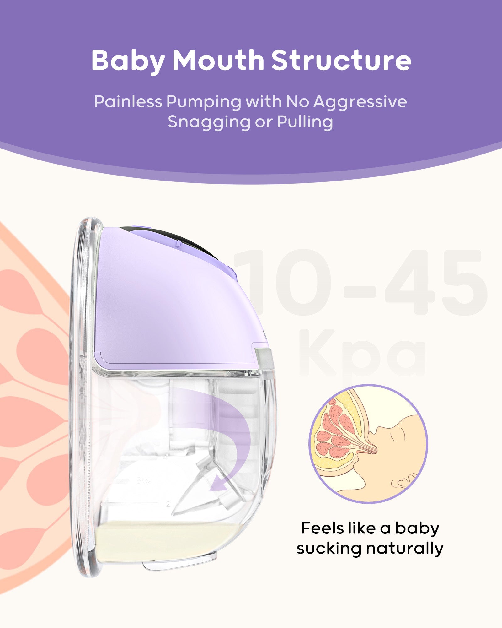 Nuliie S32 Hands Free Breast Pump, Wearable Lightweight Silicon, Purple