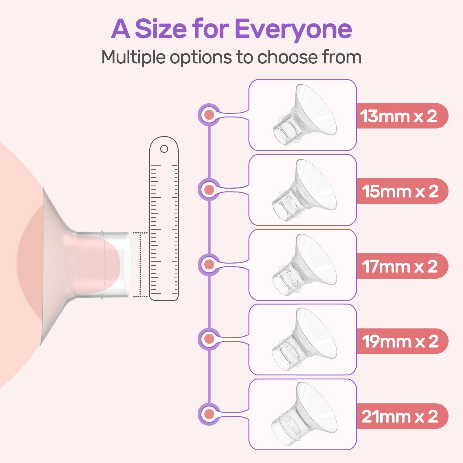 Nuliie Flange Inserts for Most Pumps, Compatible with Momcozy/Elvie/Spectra/Bellababy/TSRETE/Nuliie Breast Pump