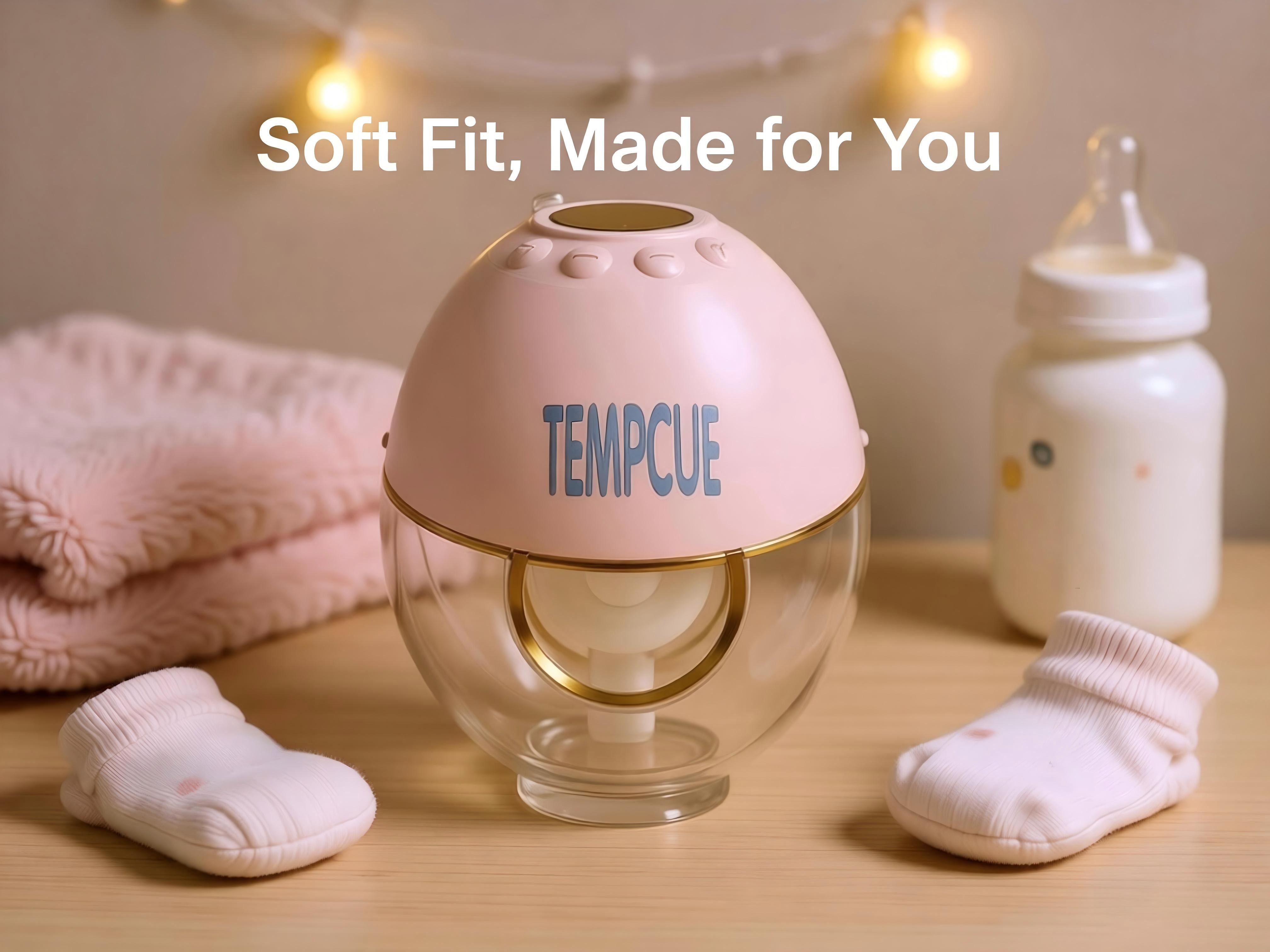 TEMPCUE Hands-Free Breast Pump, Wearable Breastfeeding Pump 4 Modes 9 Levels with 18/21/24MM Flange, Electric Breast Pump Portable