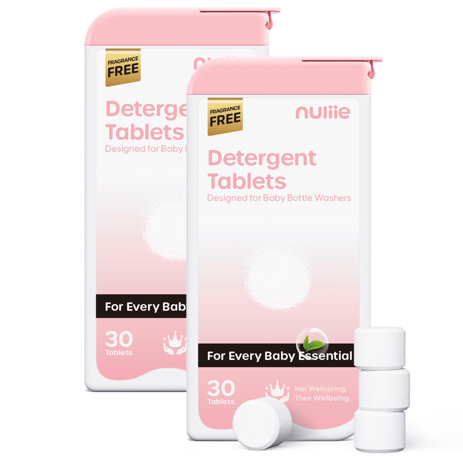 Nuliie Detergent Tablets with Convenient Box for All Baby Bottle Washers