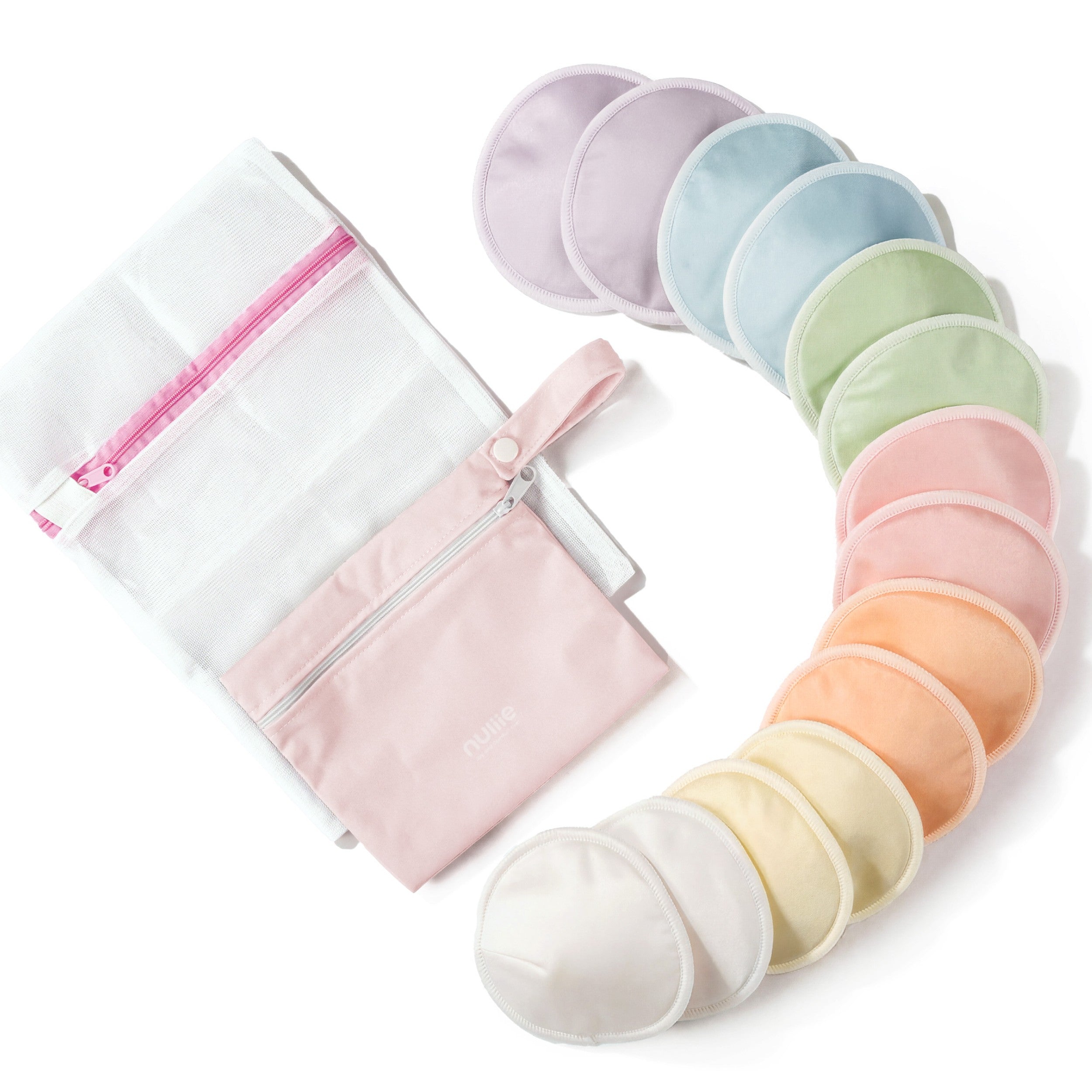 Nuliie Reusable Nursing Pads 14 Pack (7 Pairs), Contour Cup Shape for Better Coverage