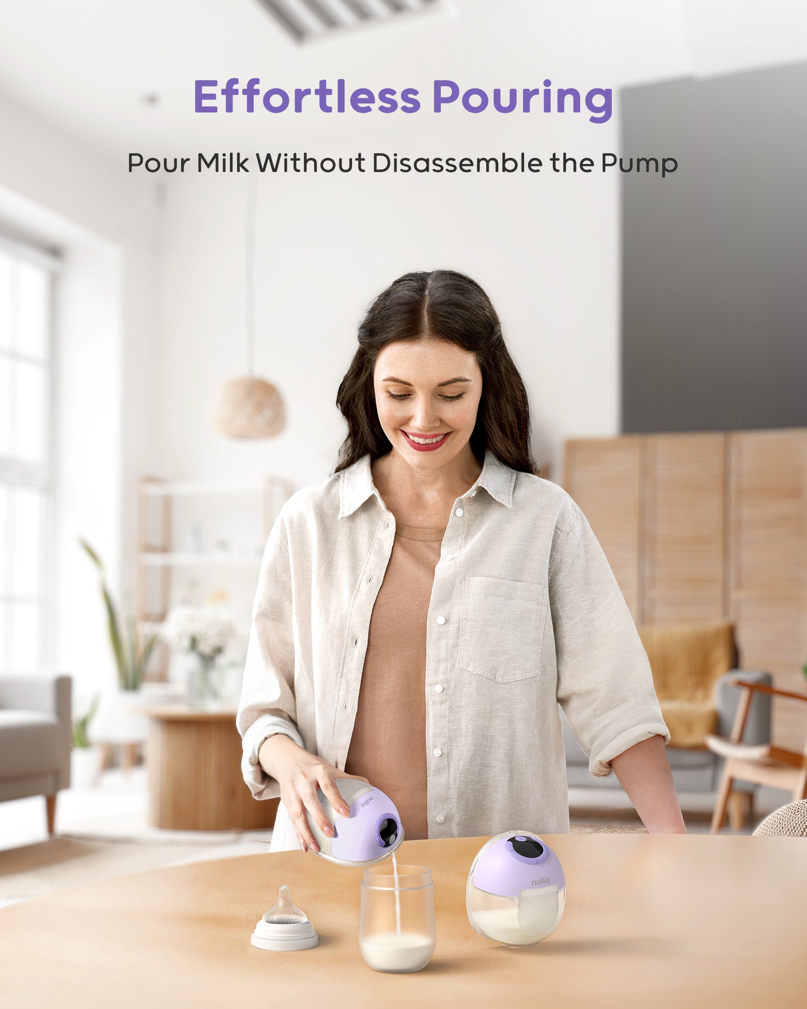 Nuliie S32 Hands Free Breast Pump, Wearable Lightweight Silicon, Purple