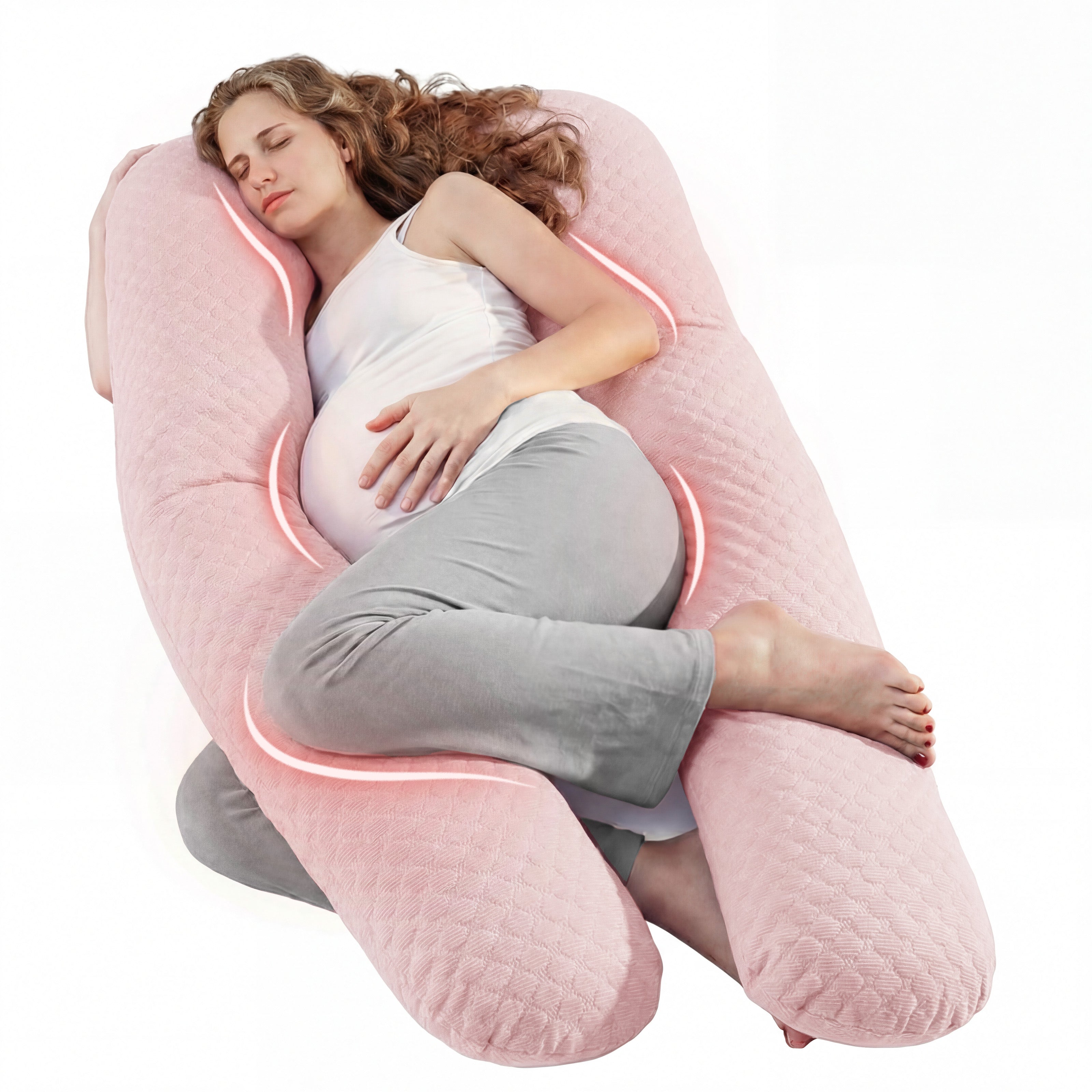 Nuliie Pregnancy Pillow for Sleeping, With Washable Velvet Cover