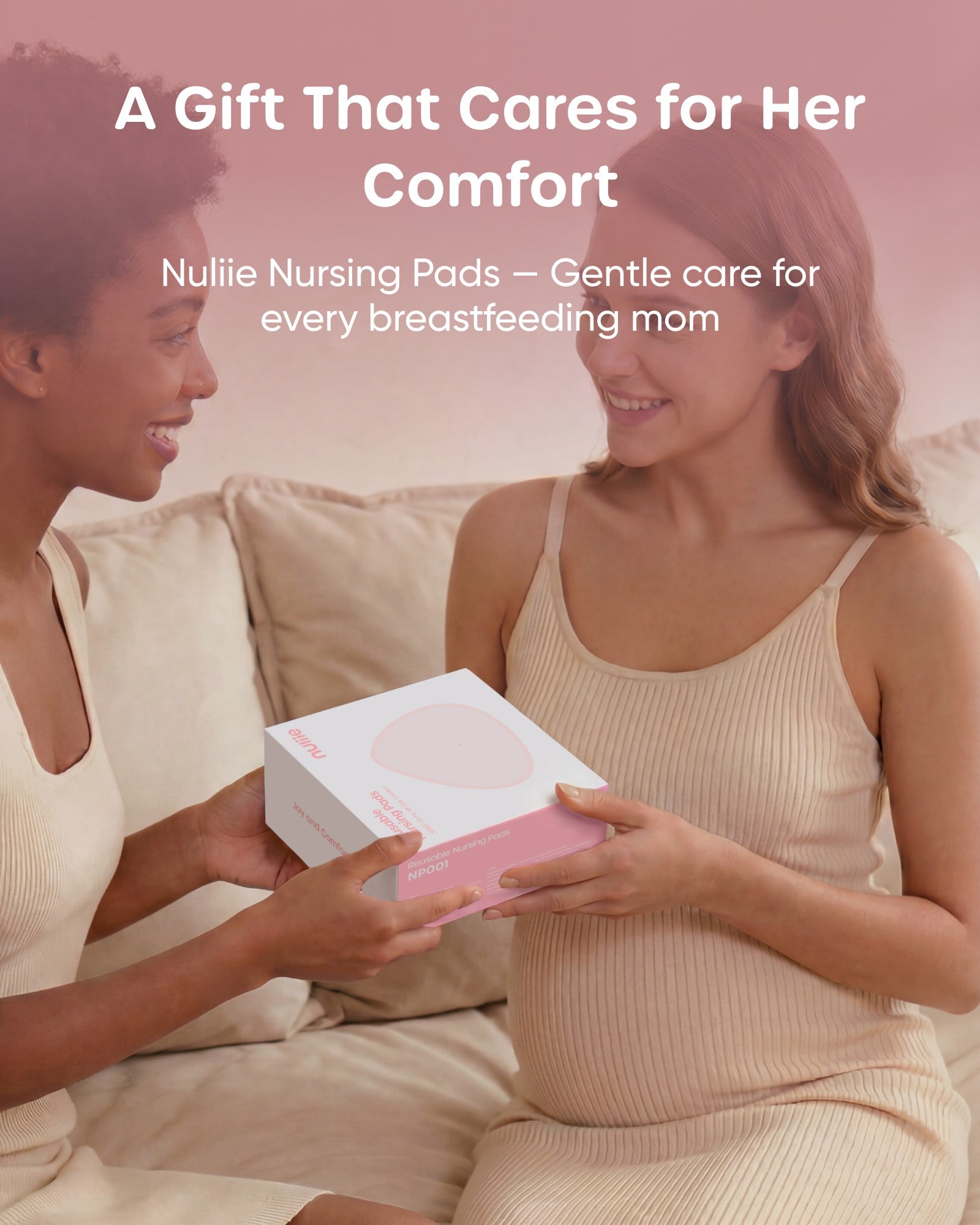 Nuliie Reusable Nursing Pads 14 Pack (7 Pairs), Contour Cup Shape for Better Coverage