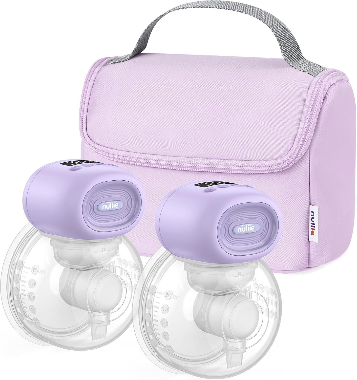 Nuliie  YM-8806 Wearable Breast Pump Electrical with Storage Bag, LED Display, Purple