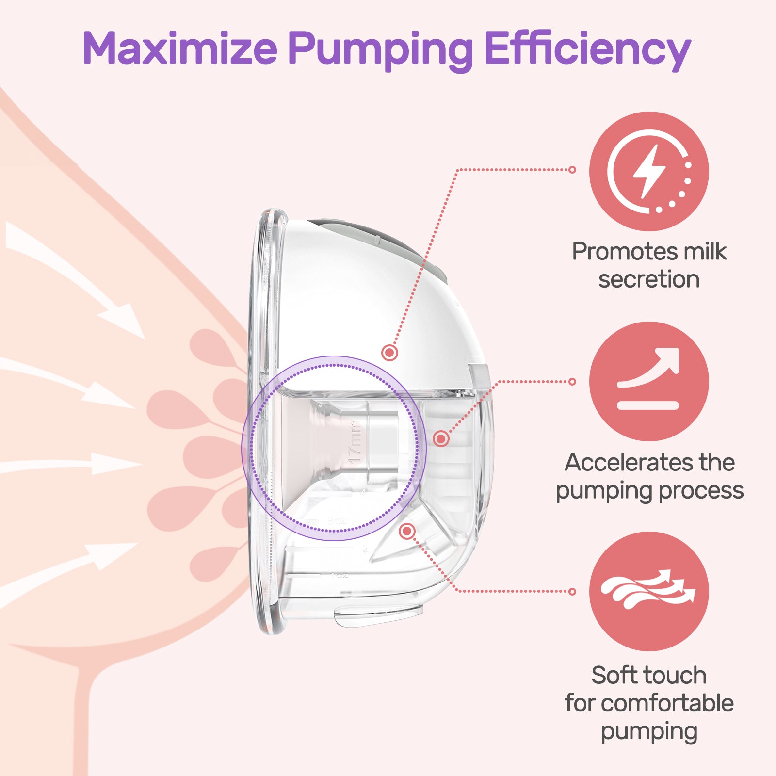 Nuliie Flange Inserts for Most Breast Pump, With Circular Measuring Ruler