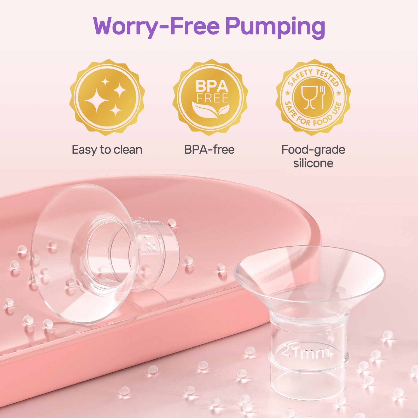 Nuliie Flange Inserts for Most Breast Pump, With Circular Measuring Ruler