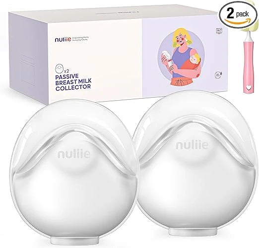 Nuliie 2 PCS Silicone Breast Milk Collectors for Breastfeeding Leak-Proof