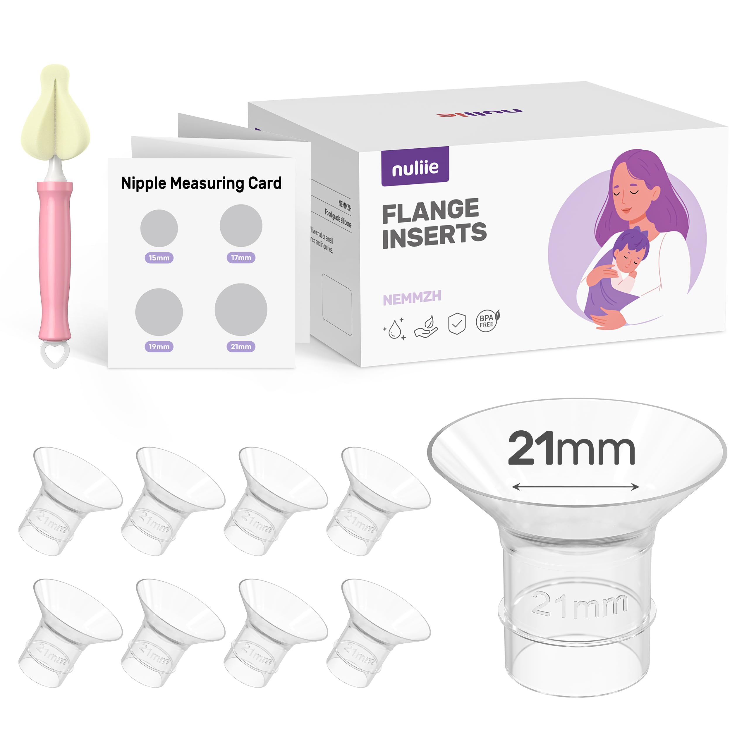 Flange Inserts for Most Pumps, Compatible with Momcozy/Elvie/Spectra/Bellababy/TSRETE/Nuliie Breast Pump