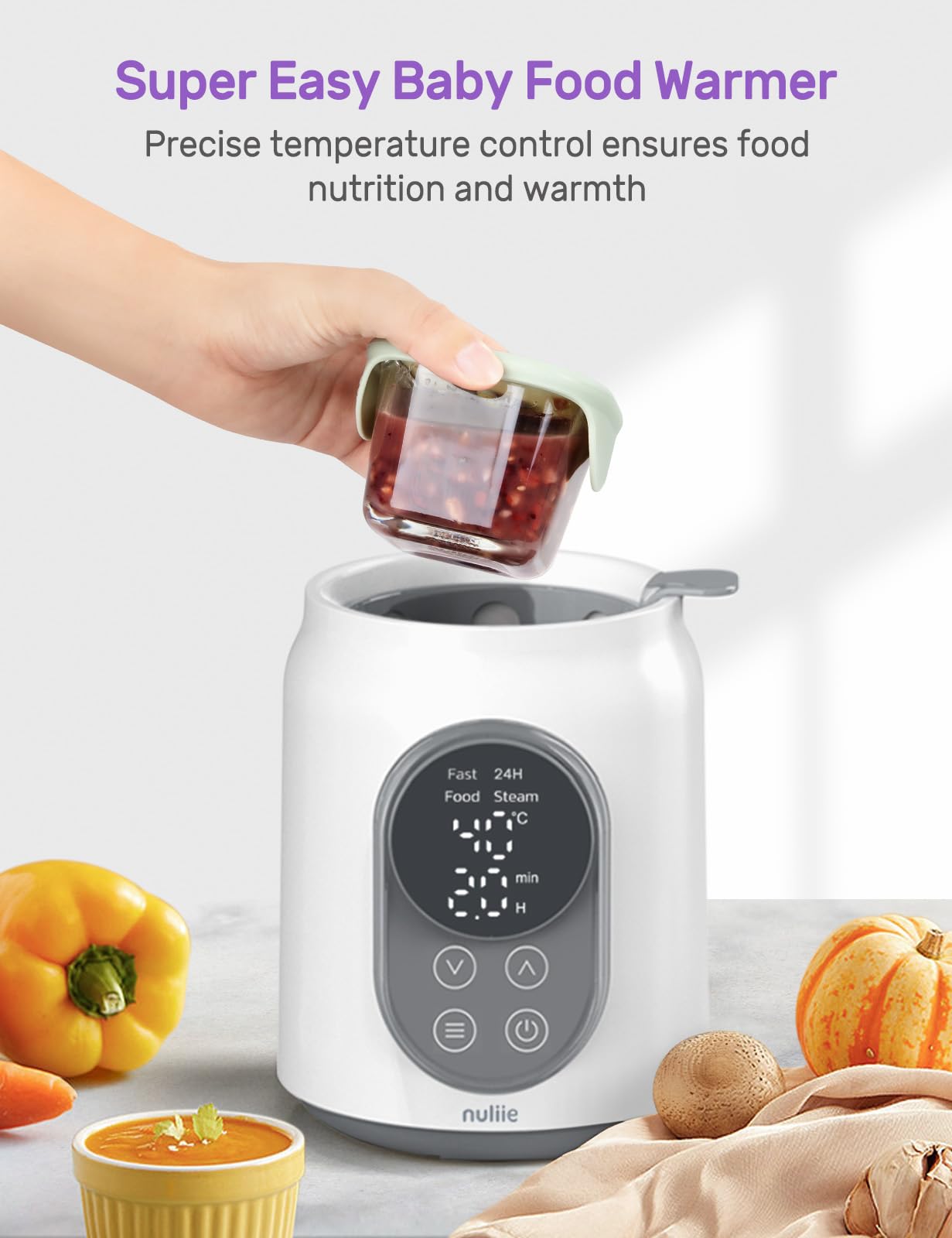 Nuliie Baby Bottle Warmer 6-in-1 with Digital LCD