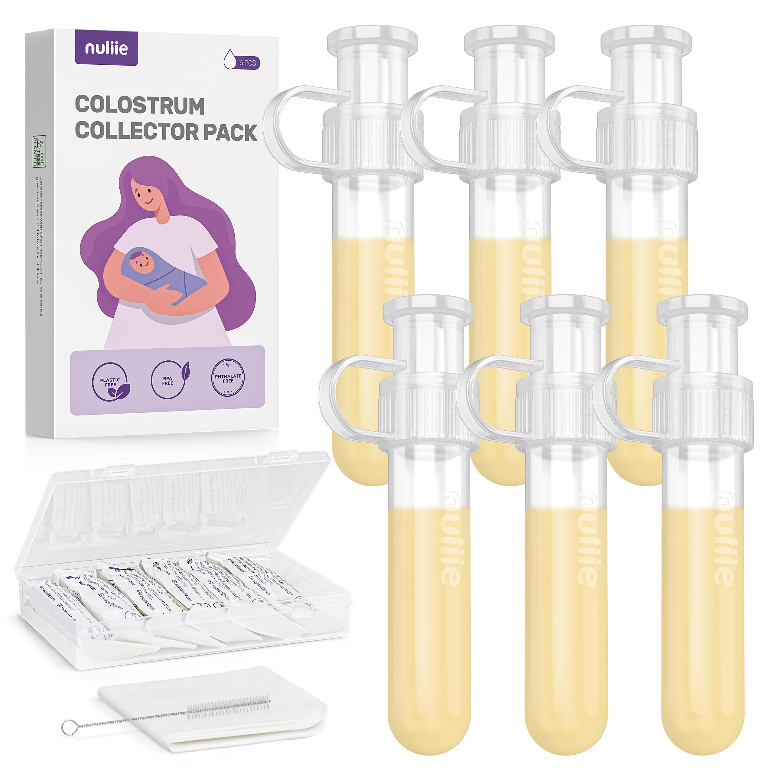 Nuliie Colostrum Collector Kit 7ml6pcs, BPA-Free, Reu