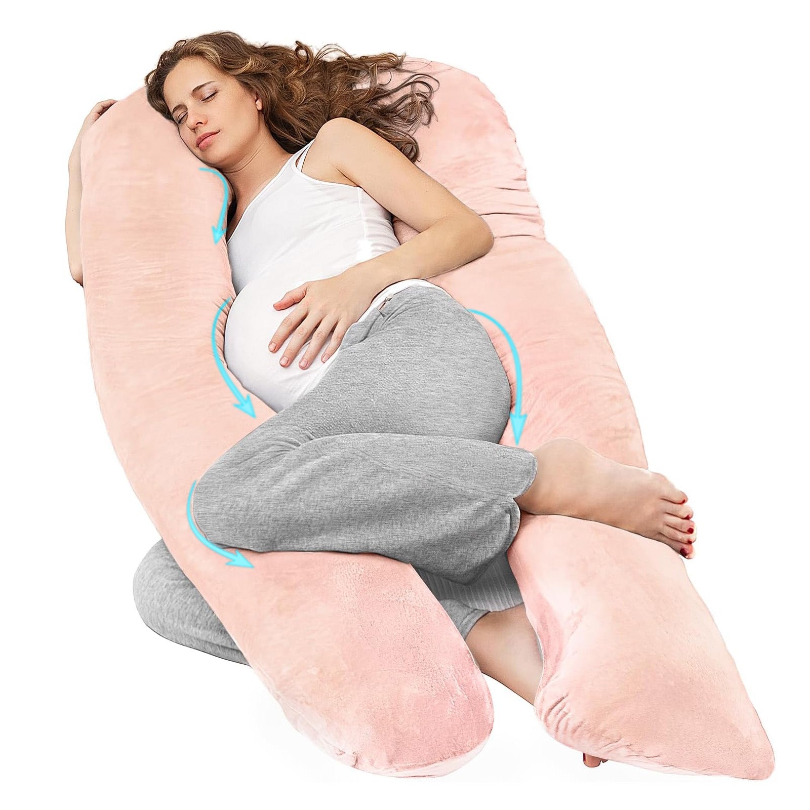 Nuliie Pregnancy Pillow for Sleeping, With Washable Velvet Cover