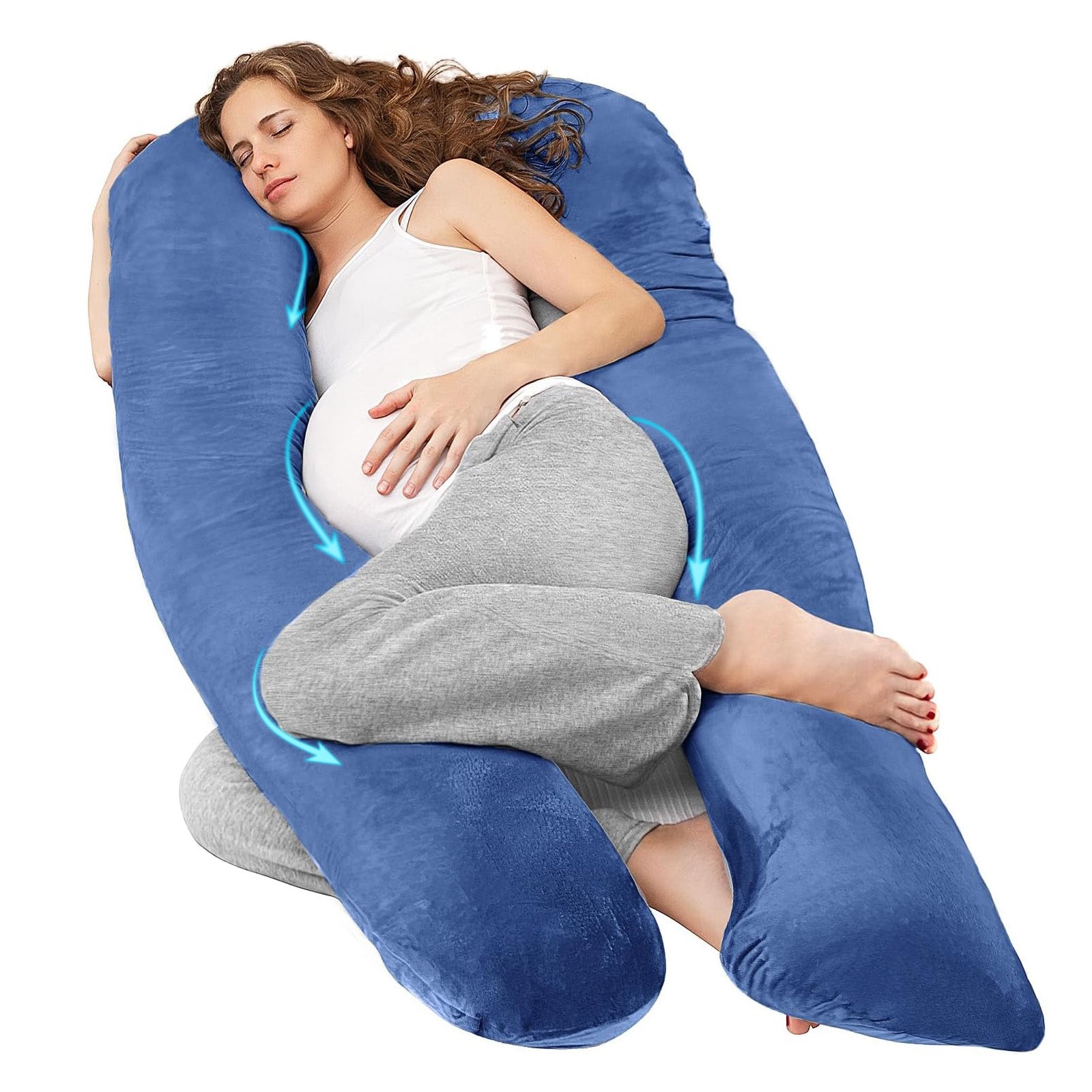 Nuliie Pregnancy Pillow for Sleeping, With Washable Velvet Cover