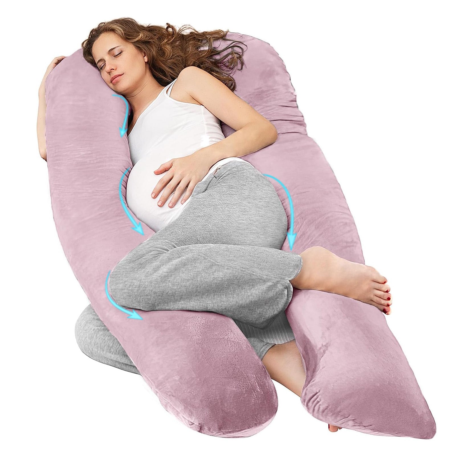 Nuliie Pregnancy Pillow for Sleeping, With Washable Velvet Cover