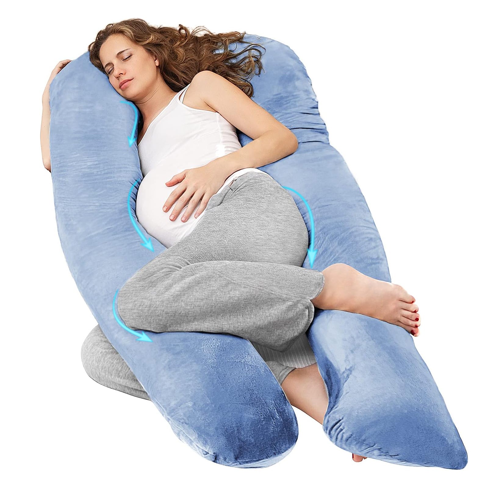 Nuliie Pregnancy Pillow for Sleeping, With Washable Velvet Cover