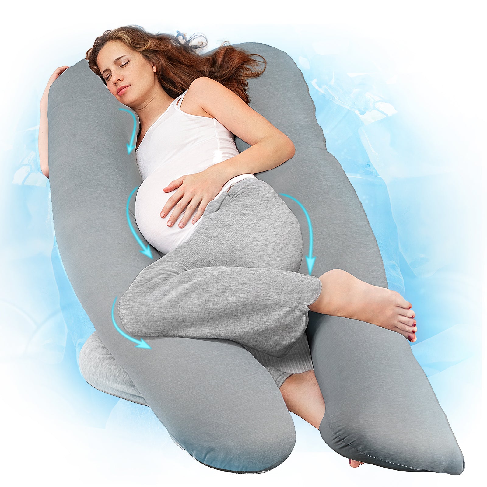 Nuliie Pregnancy Pillow for Sleeping, With Washable Velvet Cover