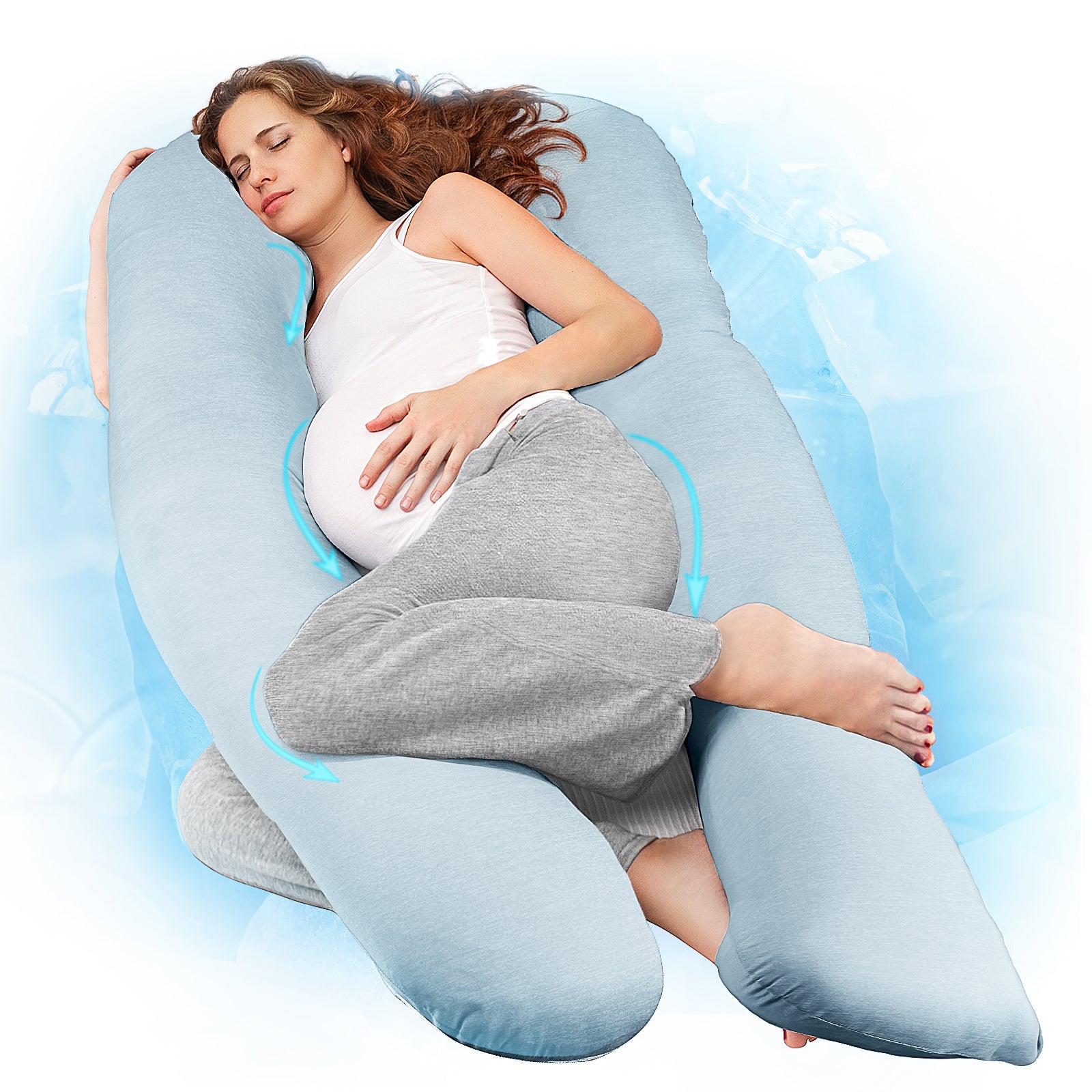 Nuliie Pregnancy Pillow for Sleeping, With Washable Velvet Cover