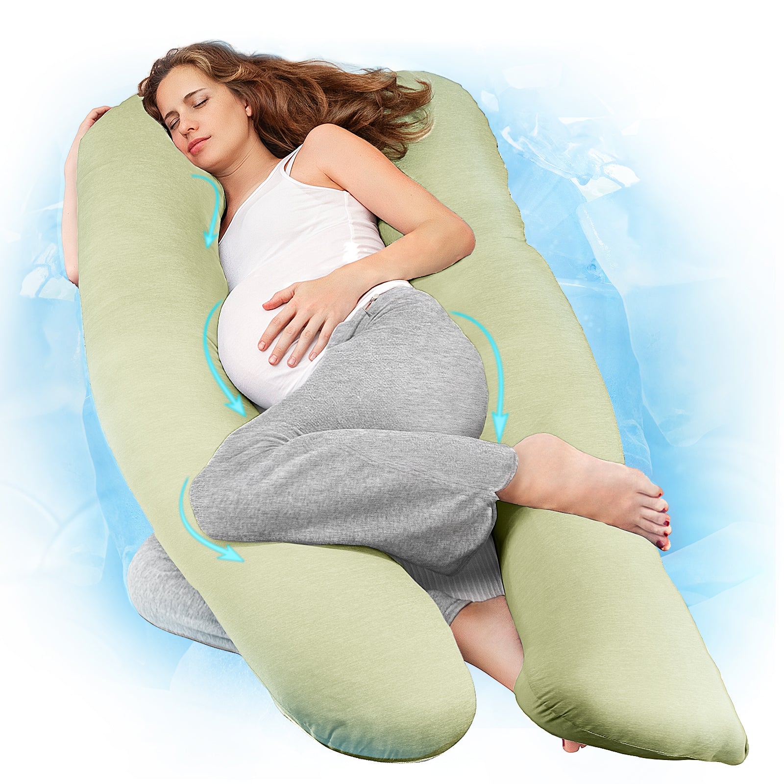 Nuliie Pregnancy Pillow for Sleeping, With Washable Velvet Cover