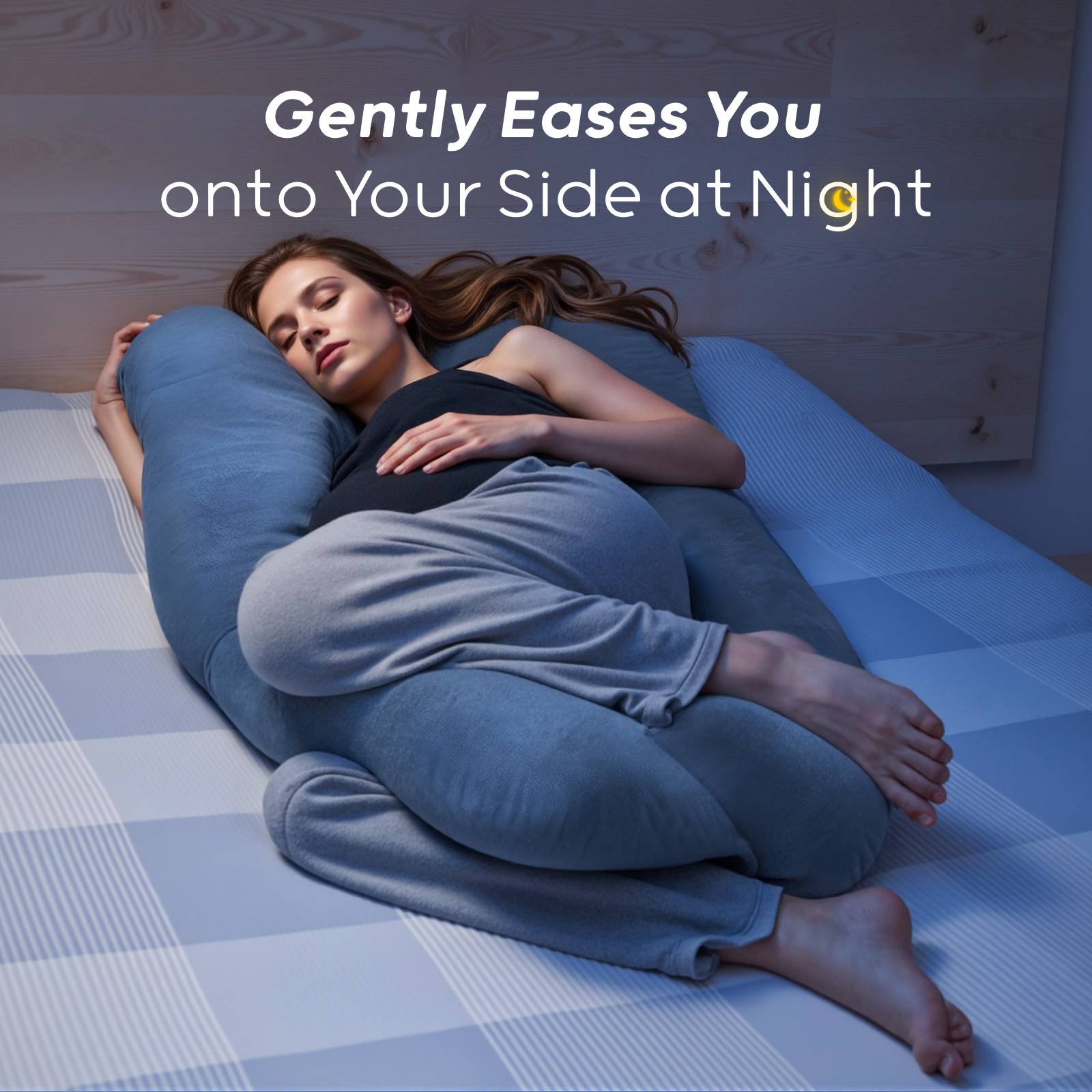 Nuliie Pregnancy Pillow for Sleeping, With Washable Velvet Cover