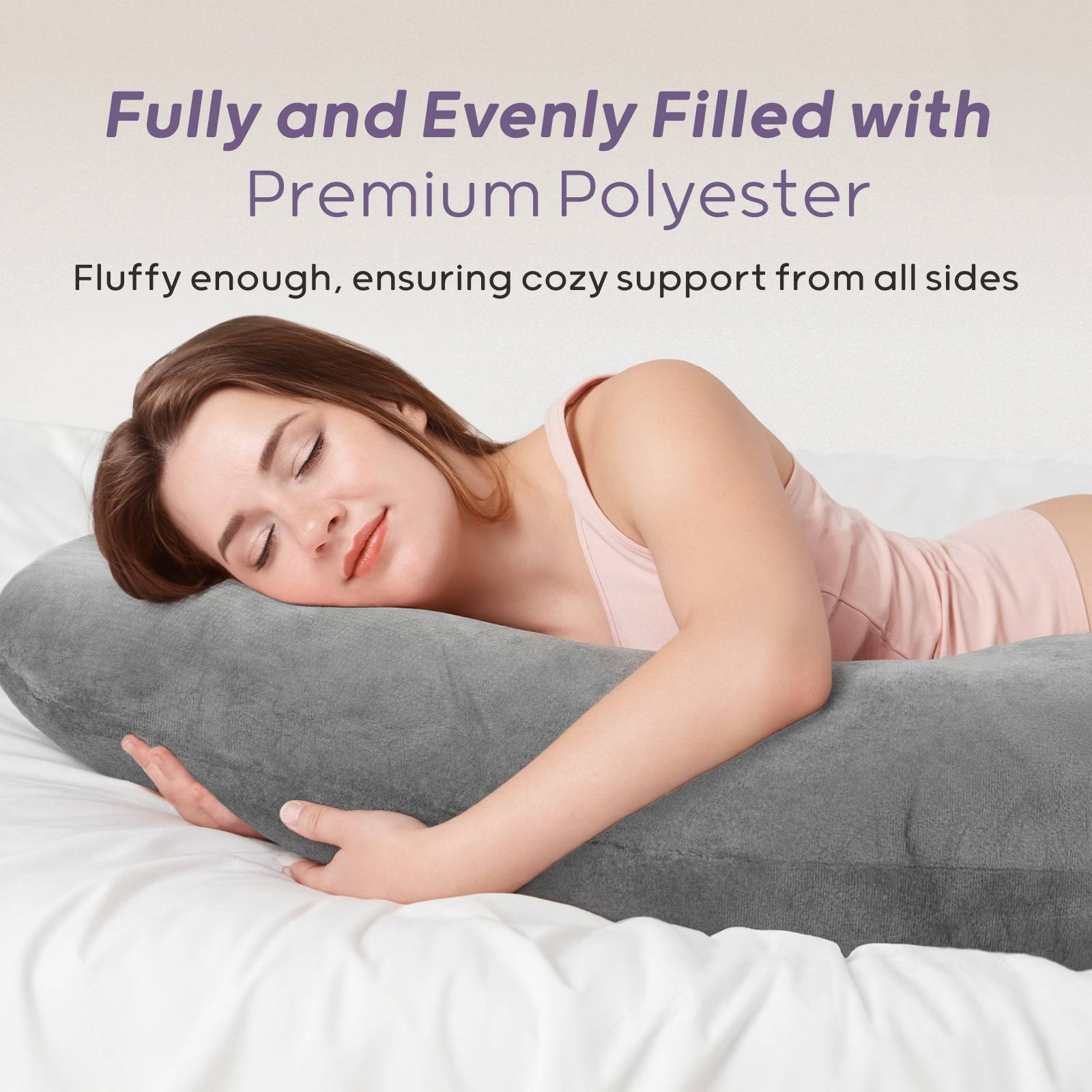 Nuliie Pregnancy Pillow for Sleeping, With Washable Velvet Cover