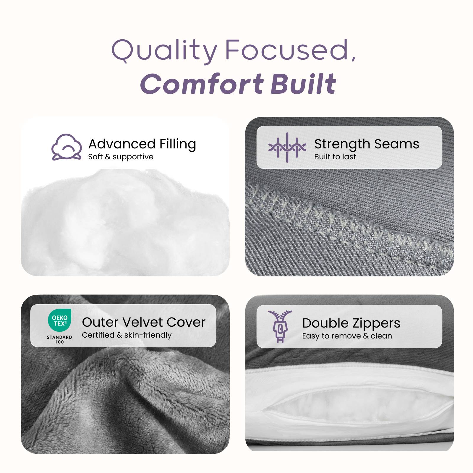 Nuliie Pregnancy Pillow for Sleeping, With Washable Velvet Cover