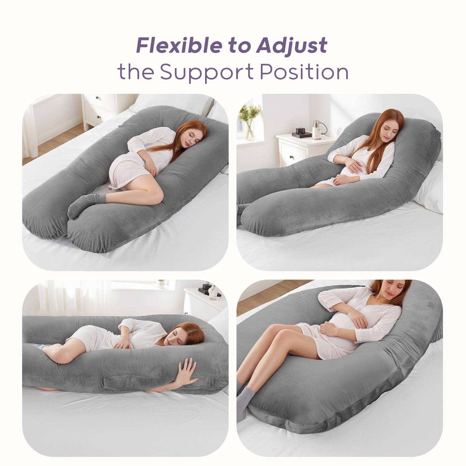 Nuliie Pregnancy Pillow for Sleeping, With Washable Velvet Cover